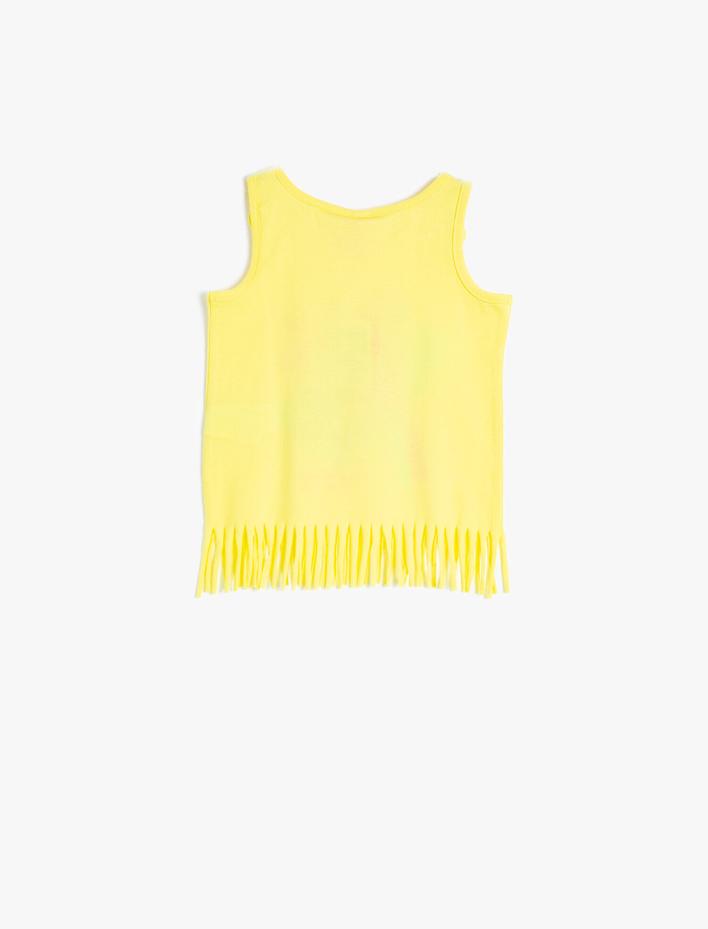 Kız Bebek Püskül Detaylı Pamuklu Atlet