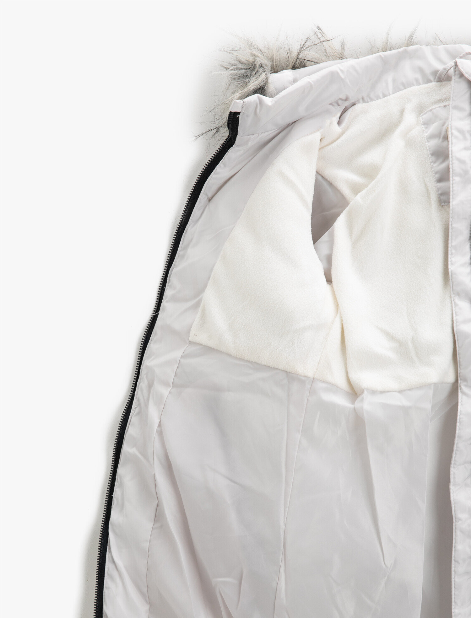  Kız Çocuk Suni Kürklü Şişme Mont Kapşonlu