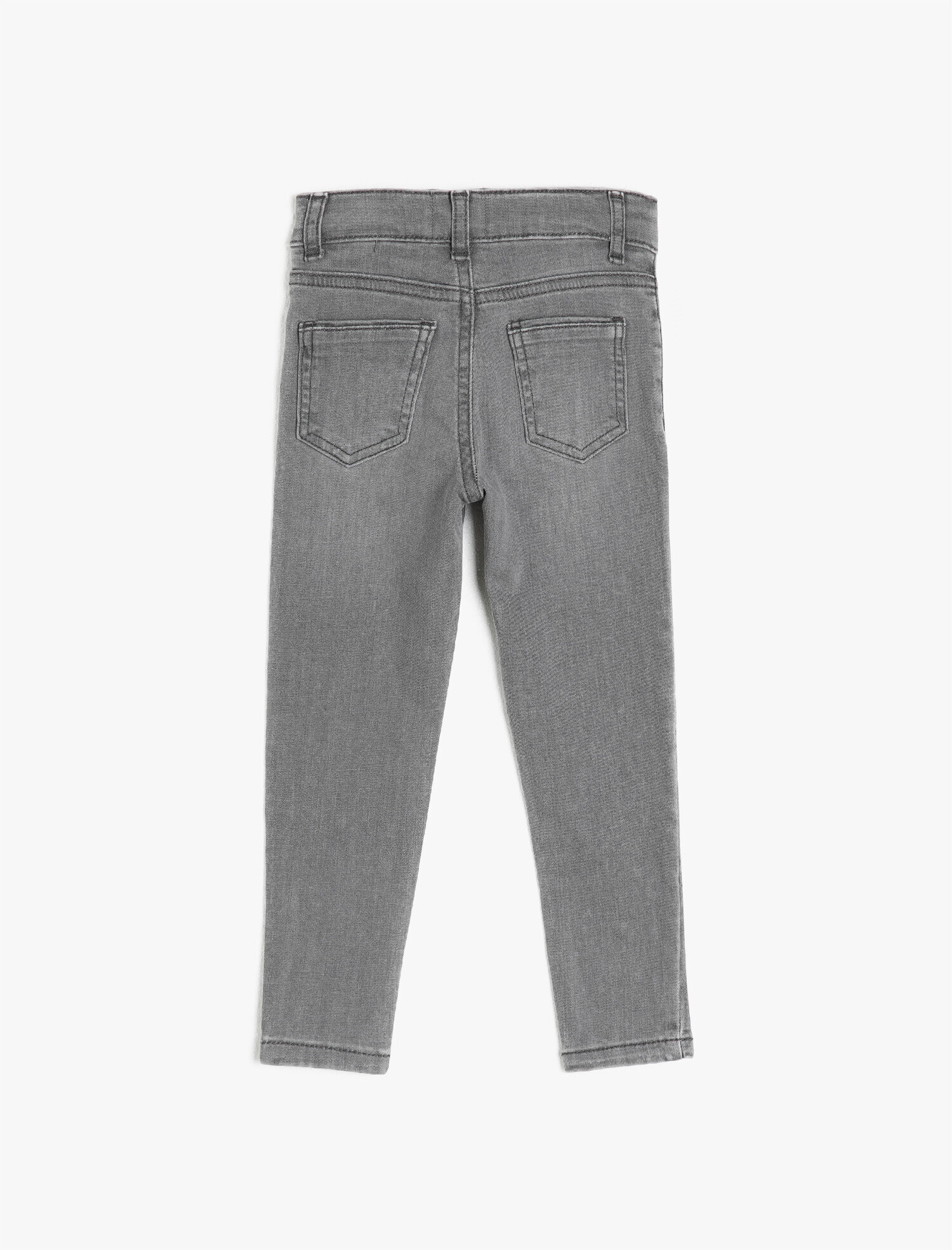  Kız Çocuk Kot Pantolon Pamuklu Taş İşlemeli - Slim Jean