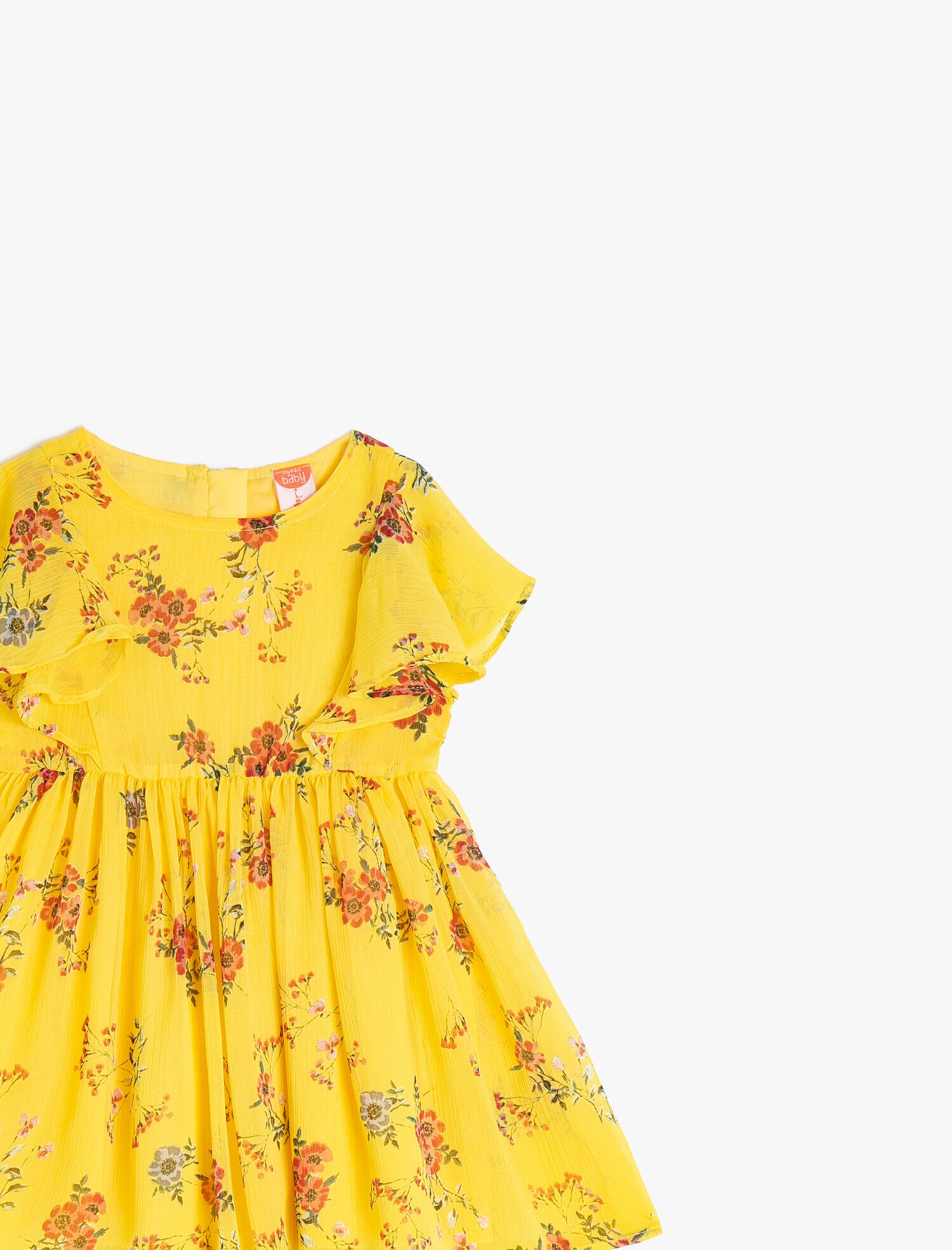  Kız Bebek Kısa Kollu Çiçekli Yazlık Elbise