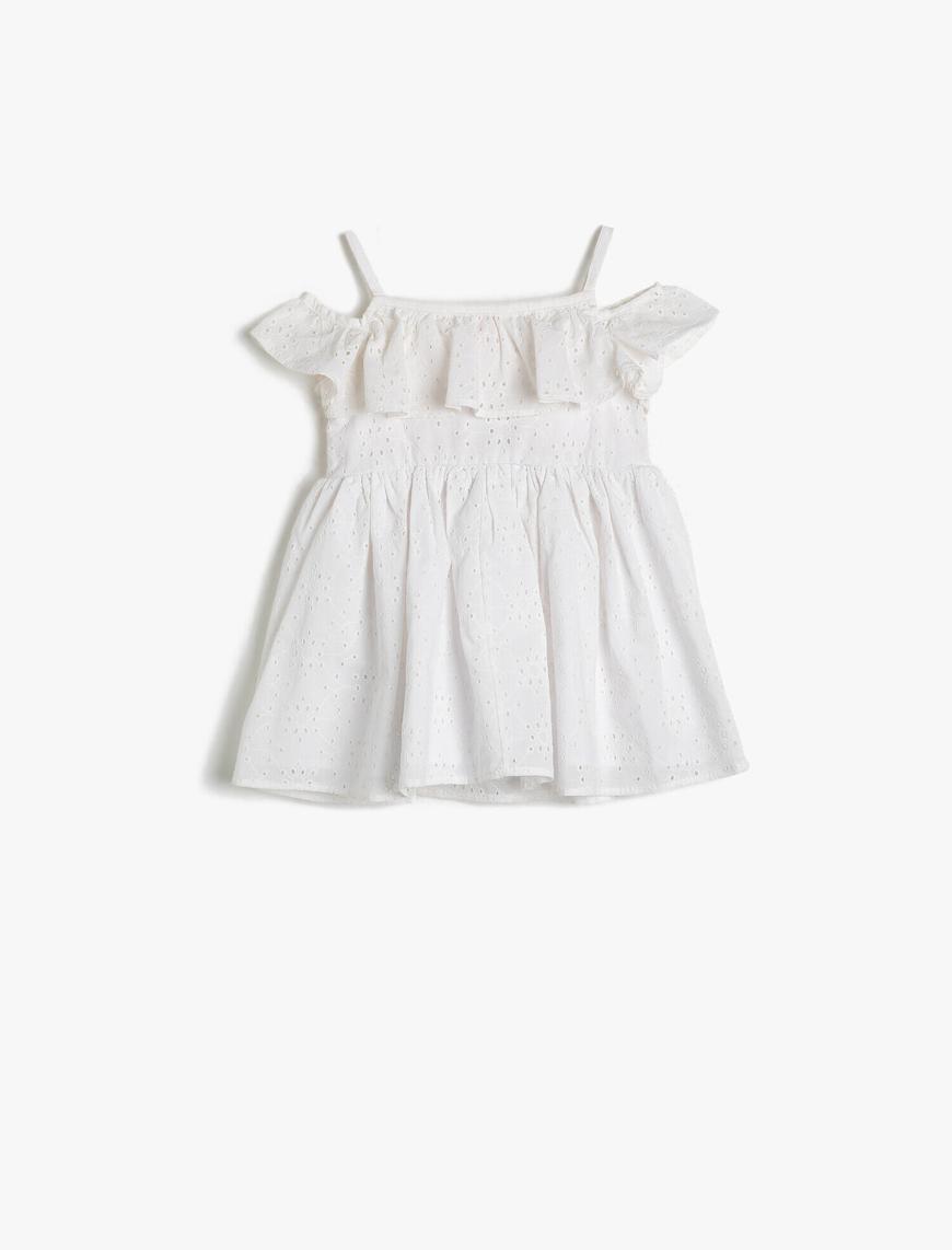  Kız Bebek Fırfır Detaylı Elbise