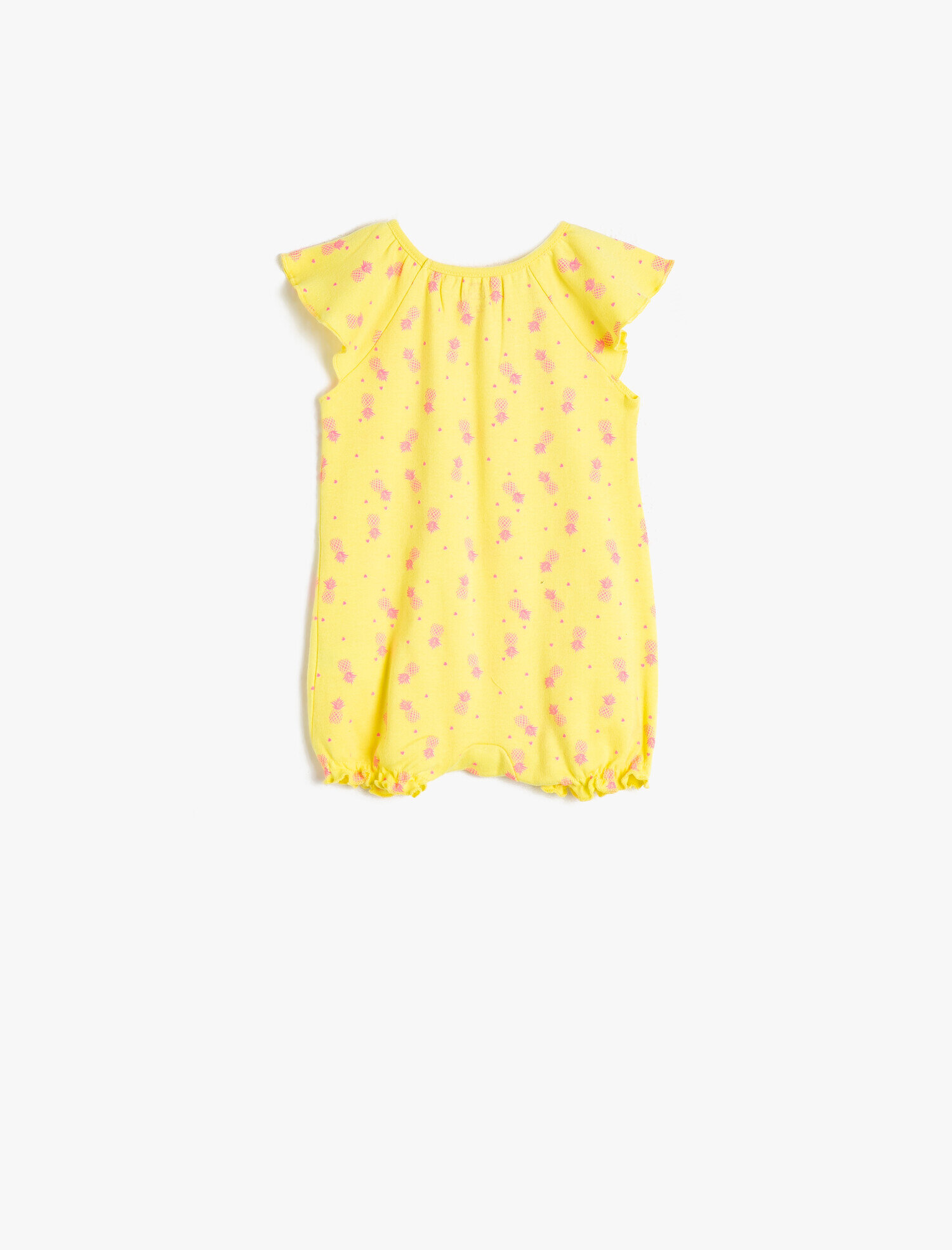  Kız Bebek Baskılı Tulum Kısa Kollu