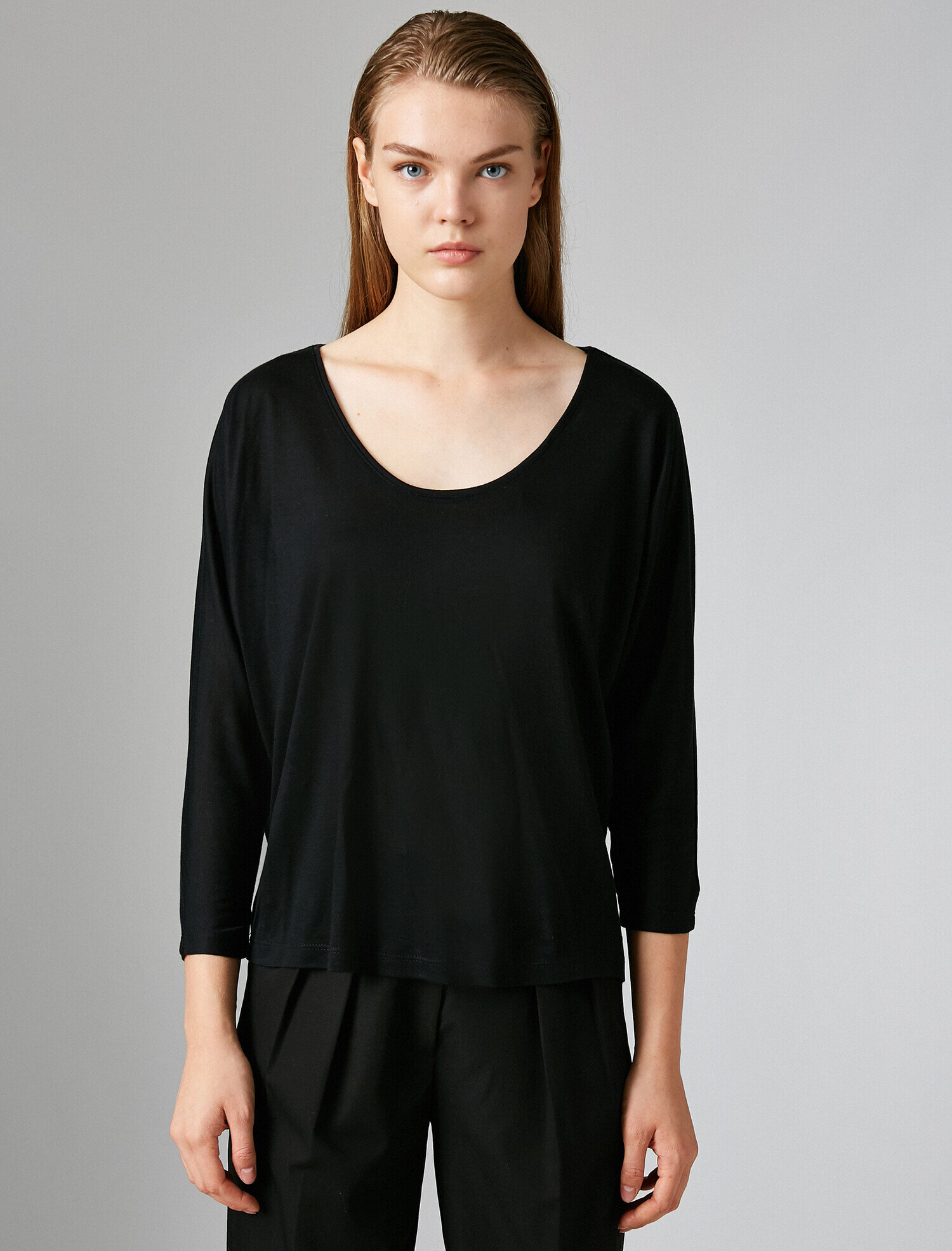   Uzun Kollu Tişört Lyocell Basic