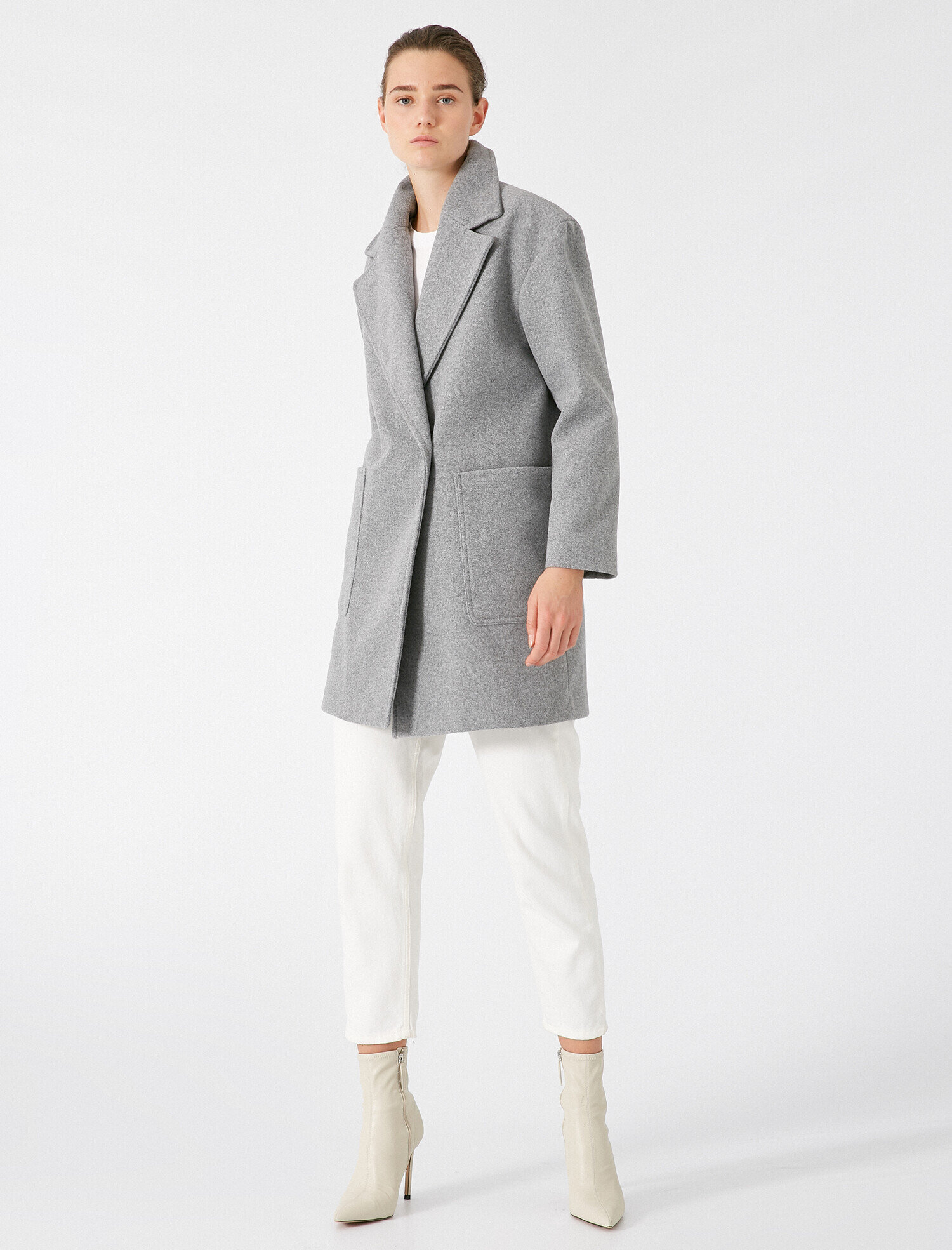 Gömlek Yaka Kaşe Kaban