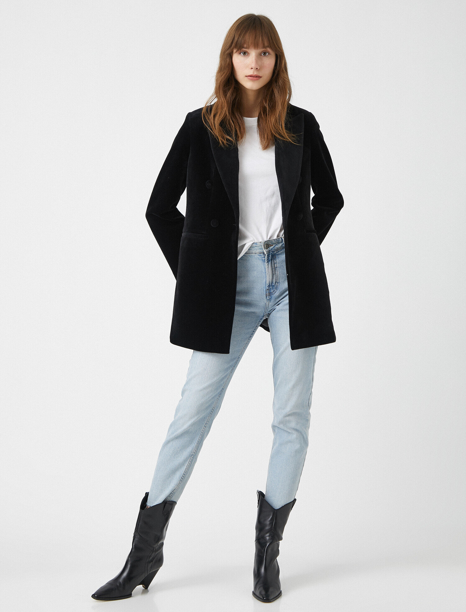   Düğmeli Cep Detaylı Kaban