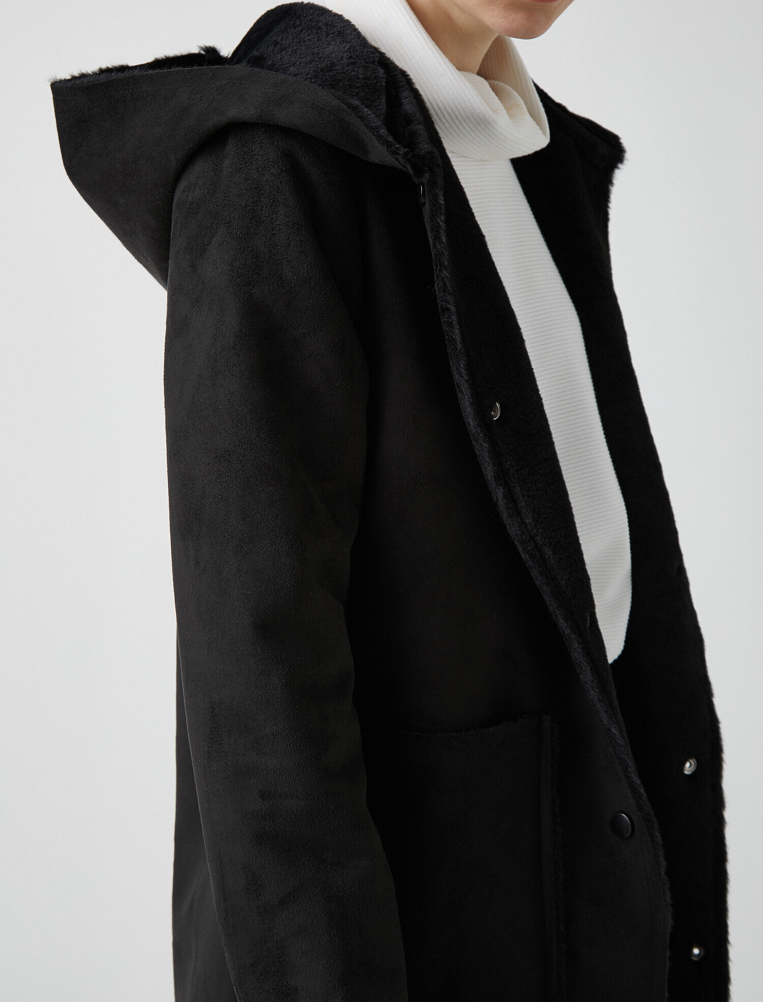   Kapüşonlu Oversize Kaban