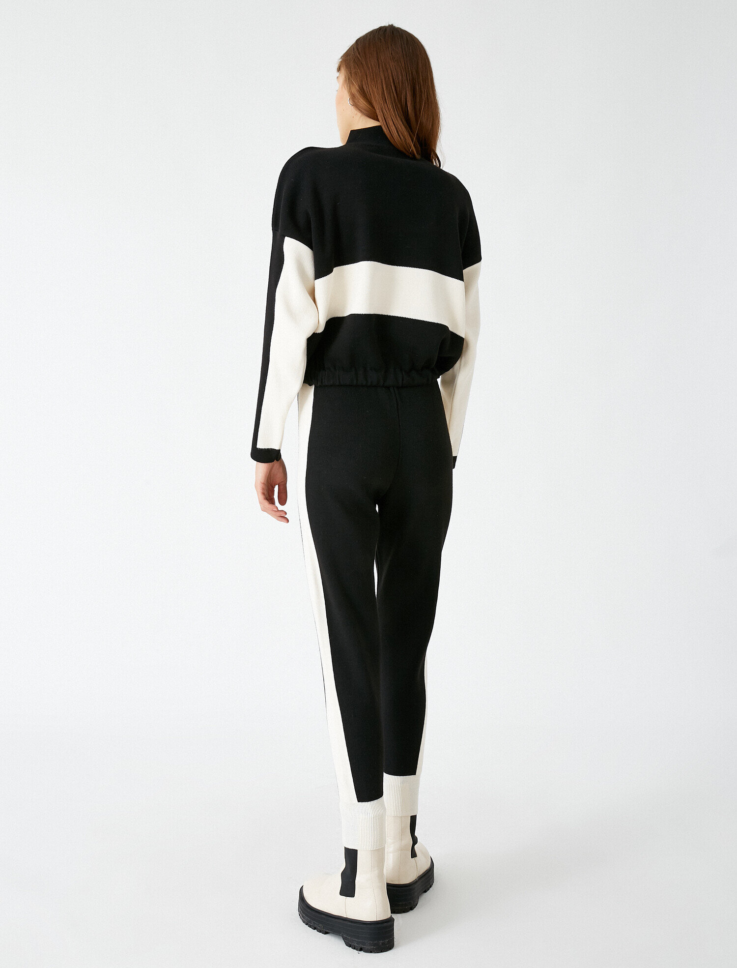   Şerit Detaylı Triko Pantolon Takım