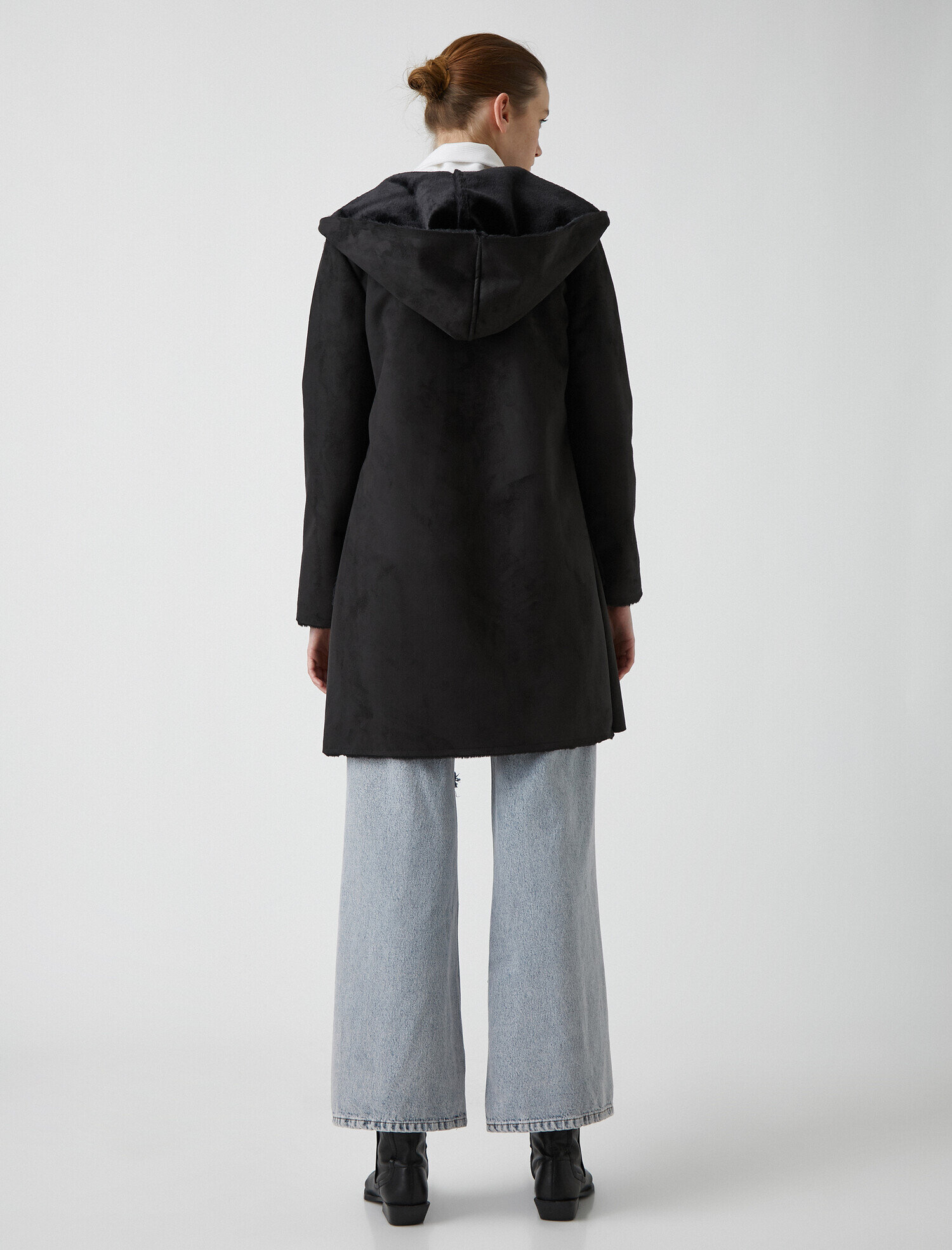   Kapüşonlu Oversize Kaban