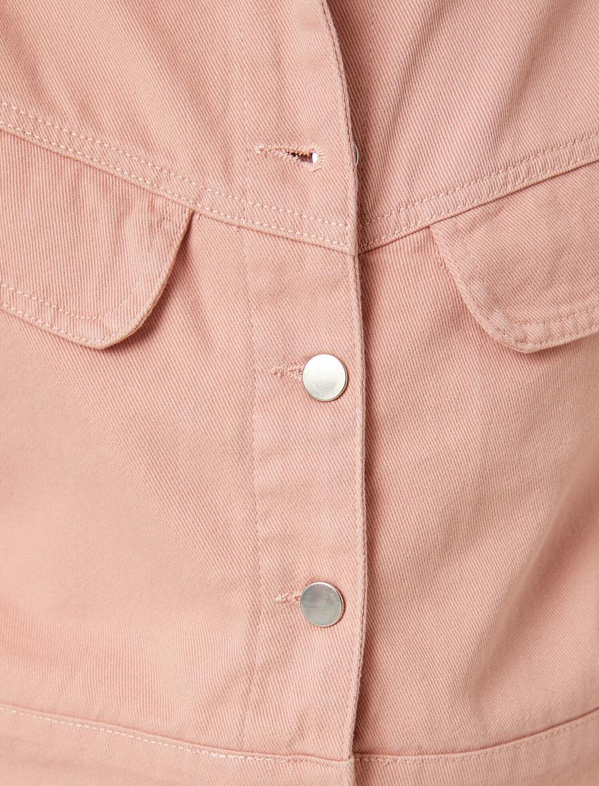   Cotton Button Blazer Jean Jacket