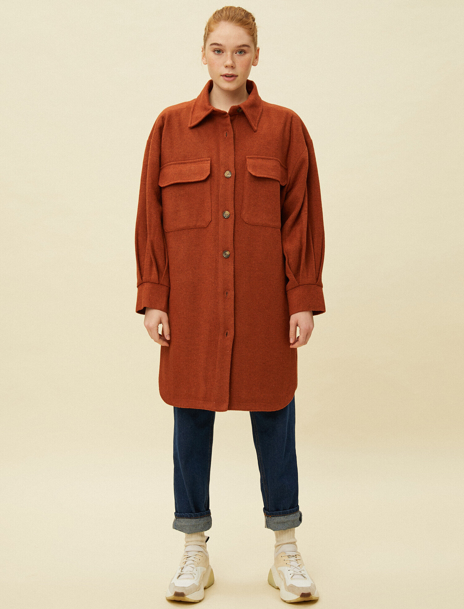   Gömlek Ceket Uzun Kaşe