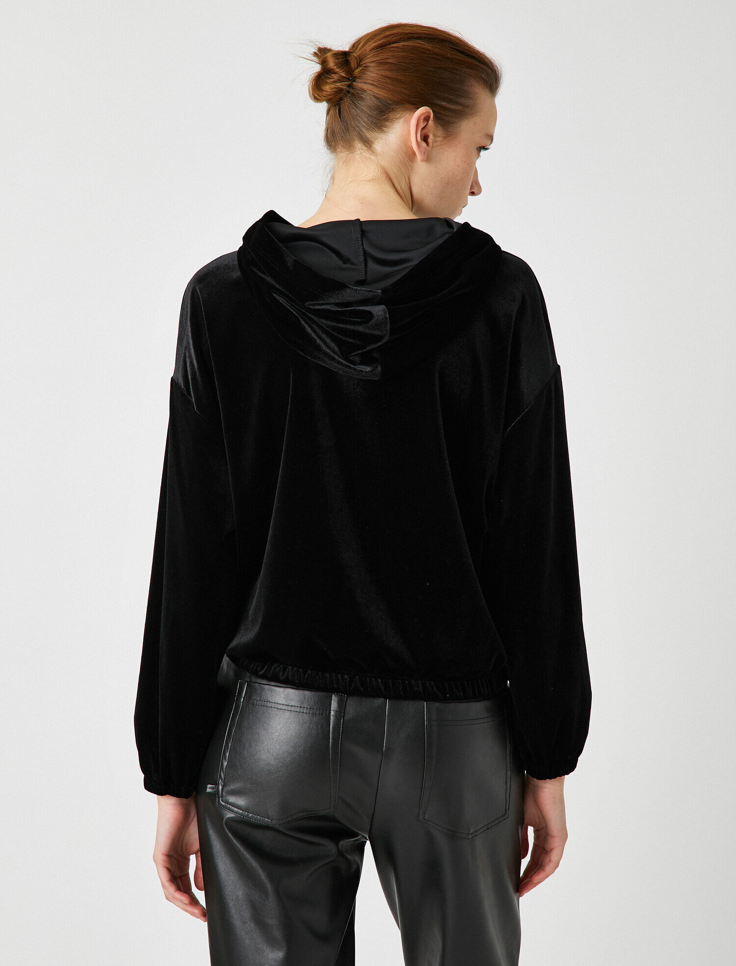   Kapüşonlu Kadife Sweatshirt