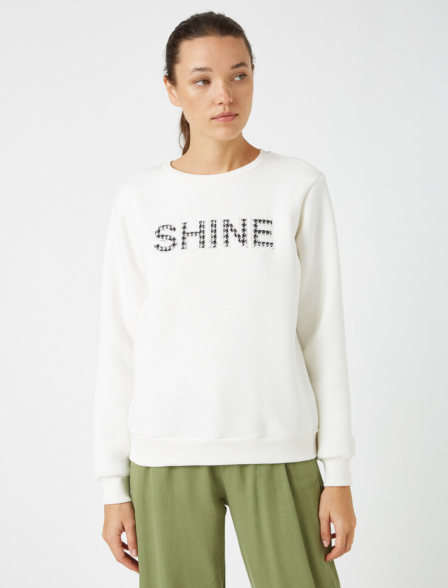 Pamuklu Slogan Sweatshirt