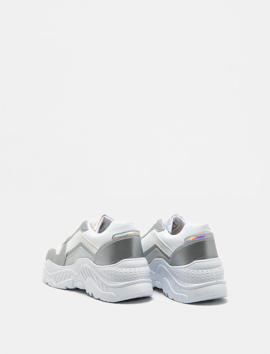  Kadın Parlak Detaylı Sneaker