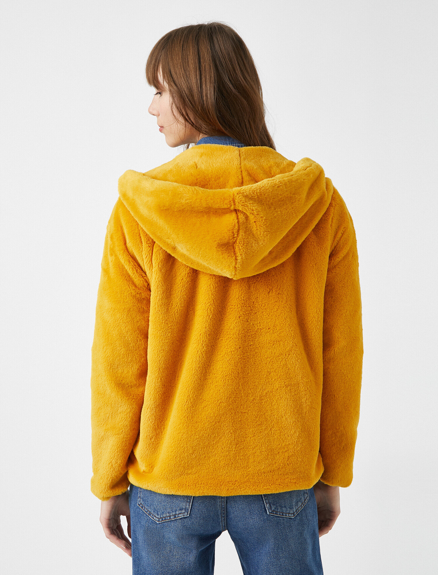   Suni Kürk Fermuarlı Kaban