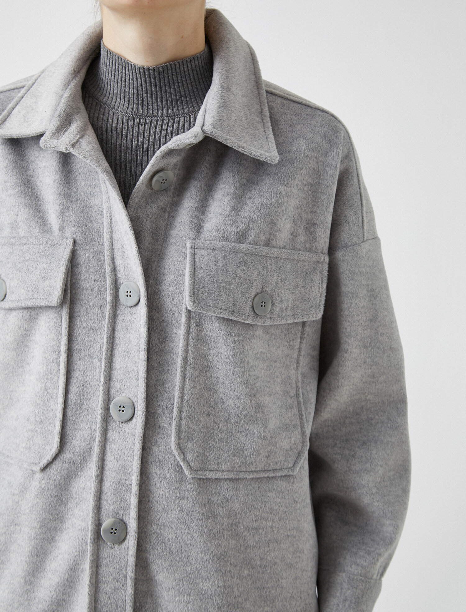   Gömlek Ceket Cepli Düğme Detaylı