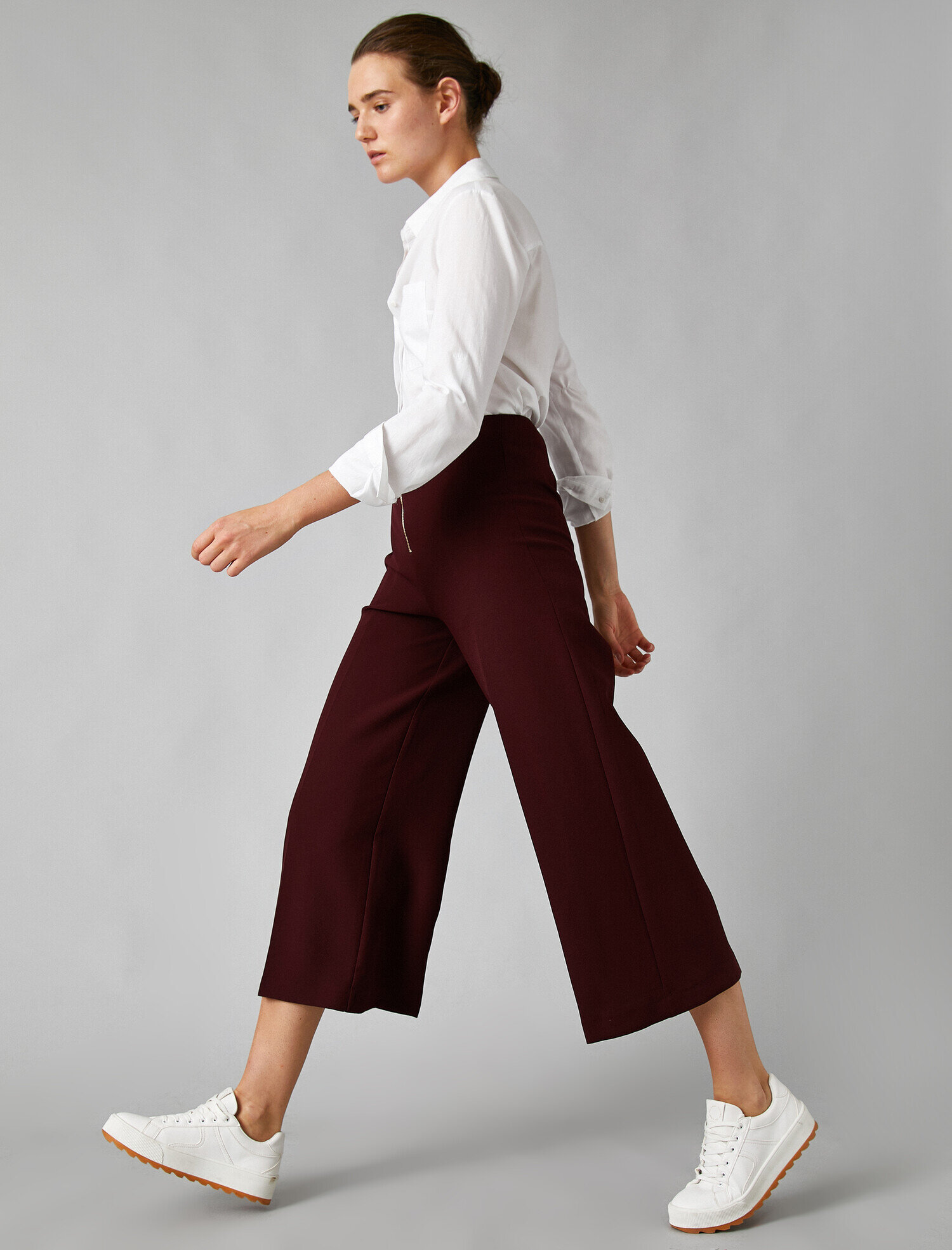   Fermuarlı Crop Pantolon