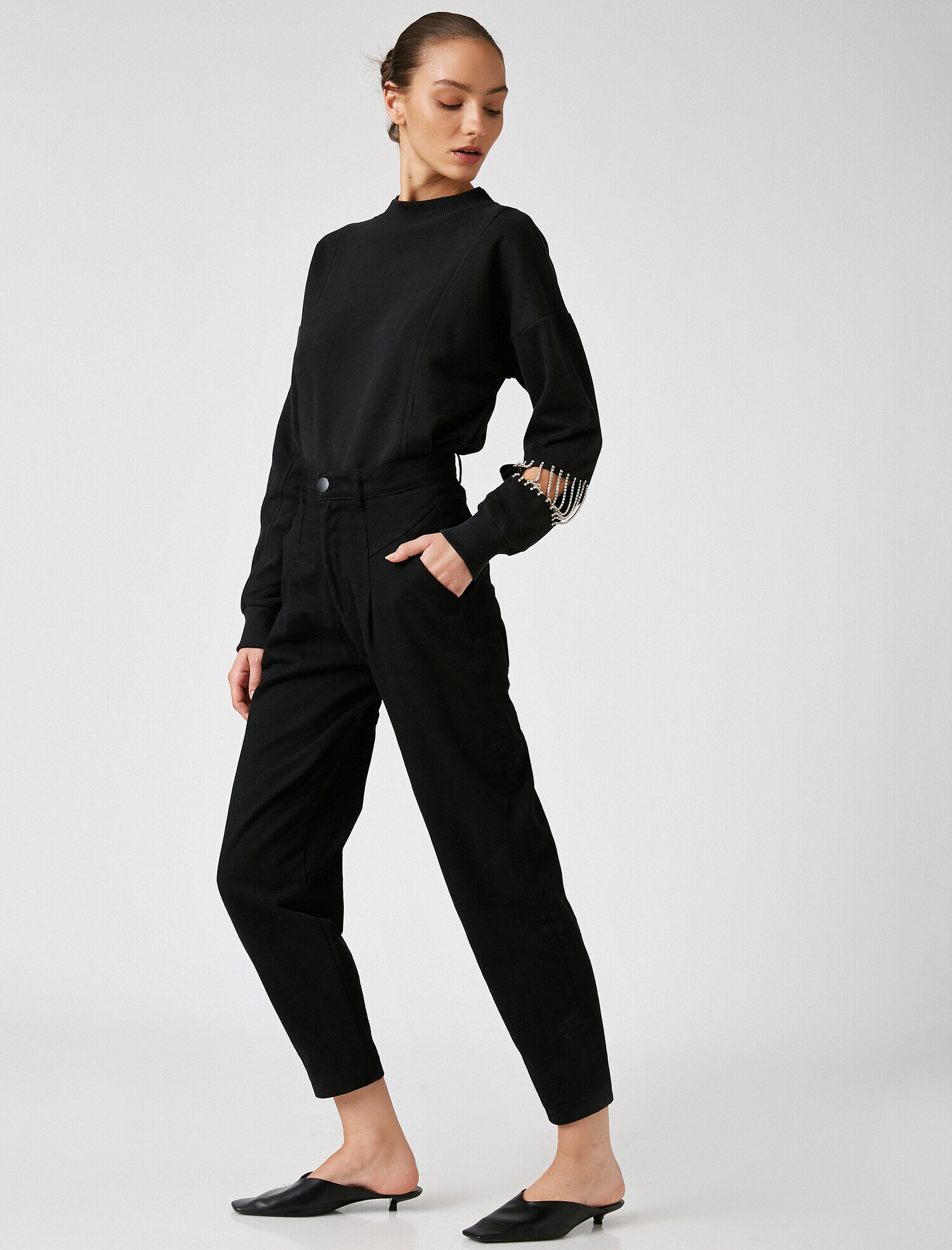   Pamuklu Mom Pantolon