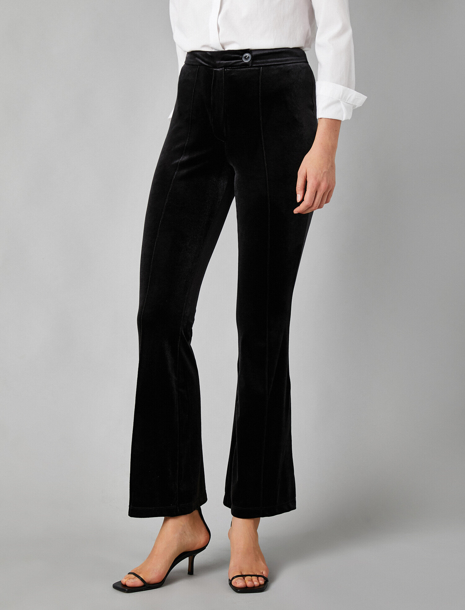   Kadife Geniş Paça Yüksek Bel Pantolon