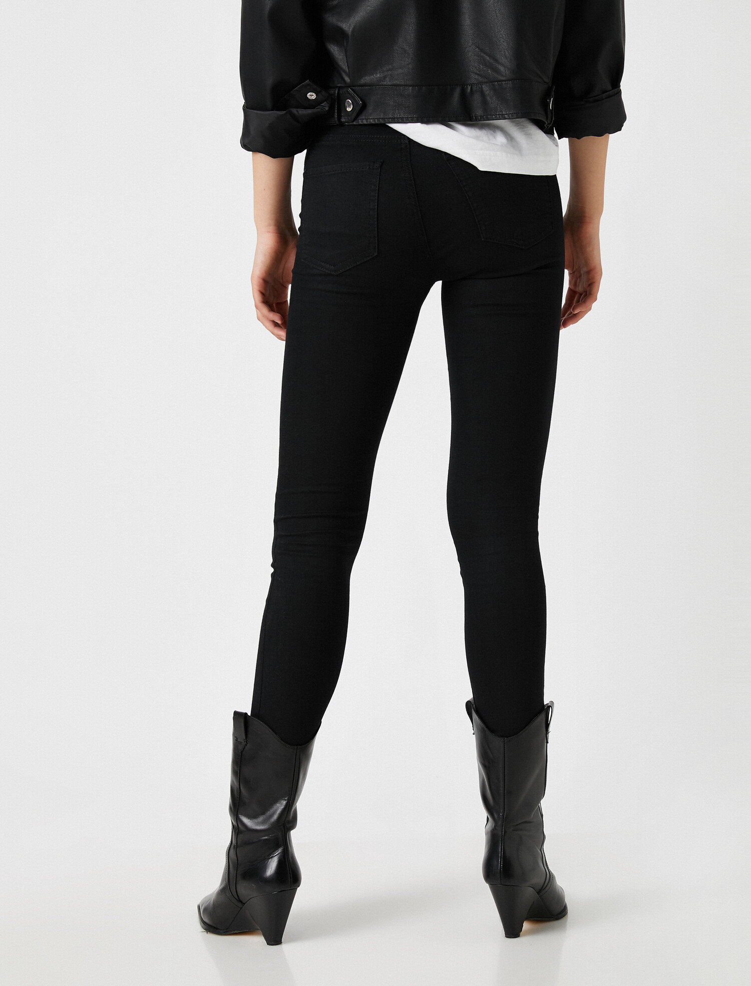   Pamuklu Slim Fit Carmen Jean Pantolon- Yüksek Bel Dar Kesim Dar Paça Pantolon