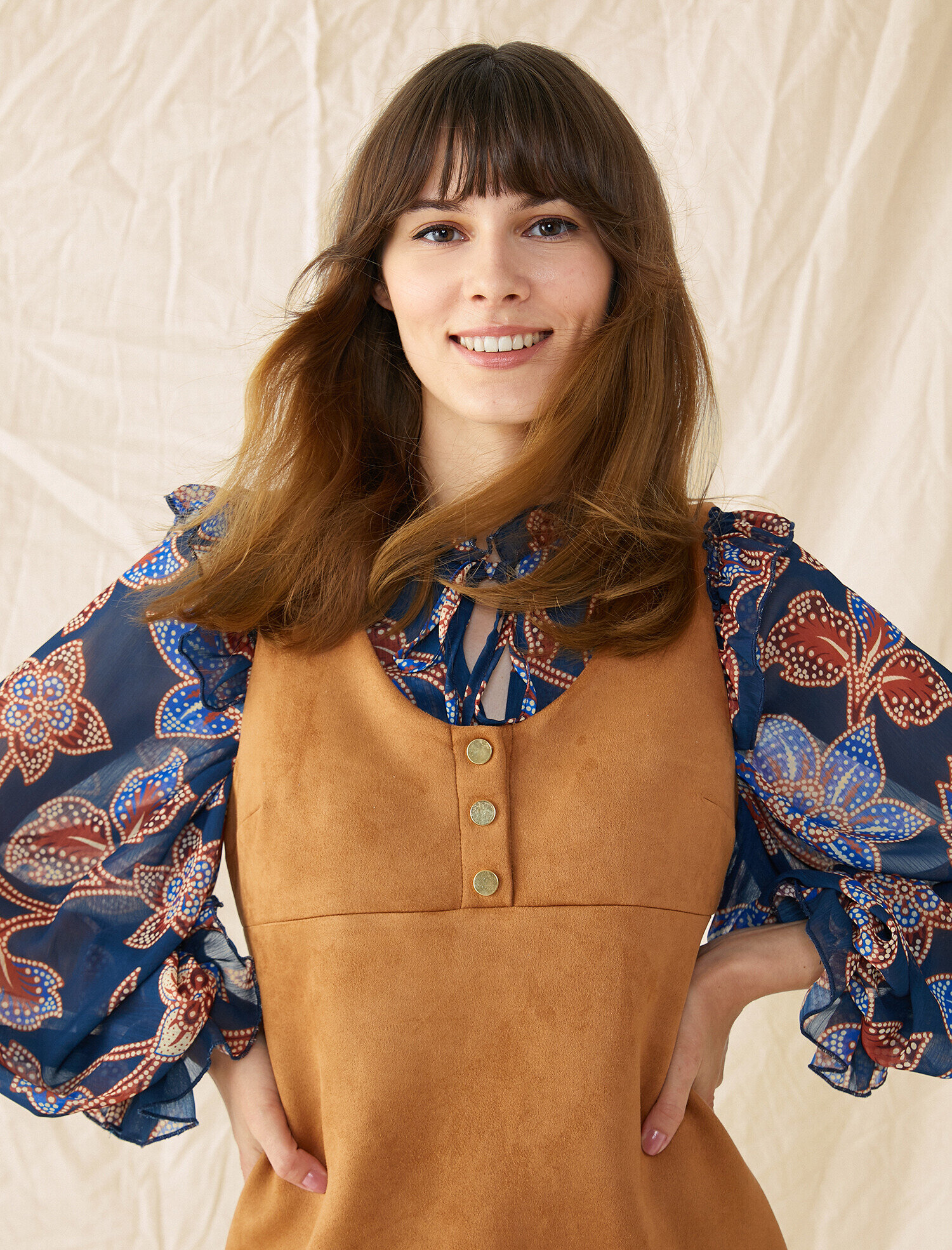   Süet Görünümlü Elbise