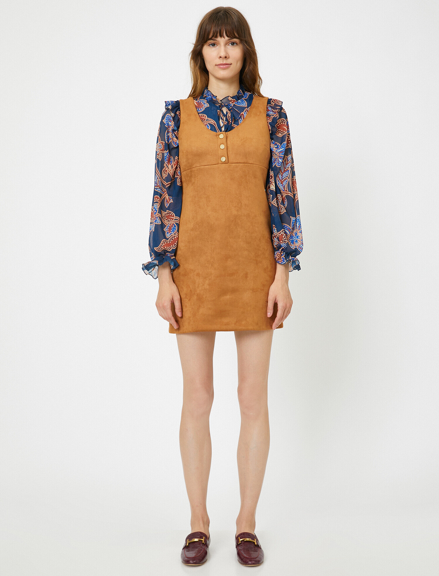   Süet Görünümlü Elbise