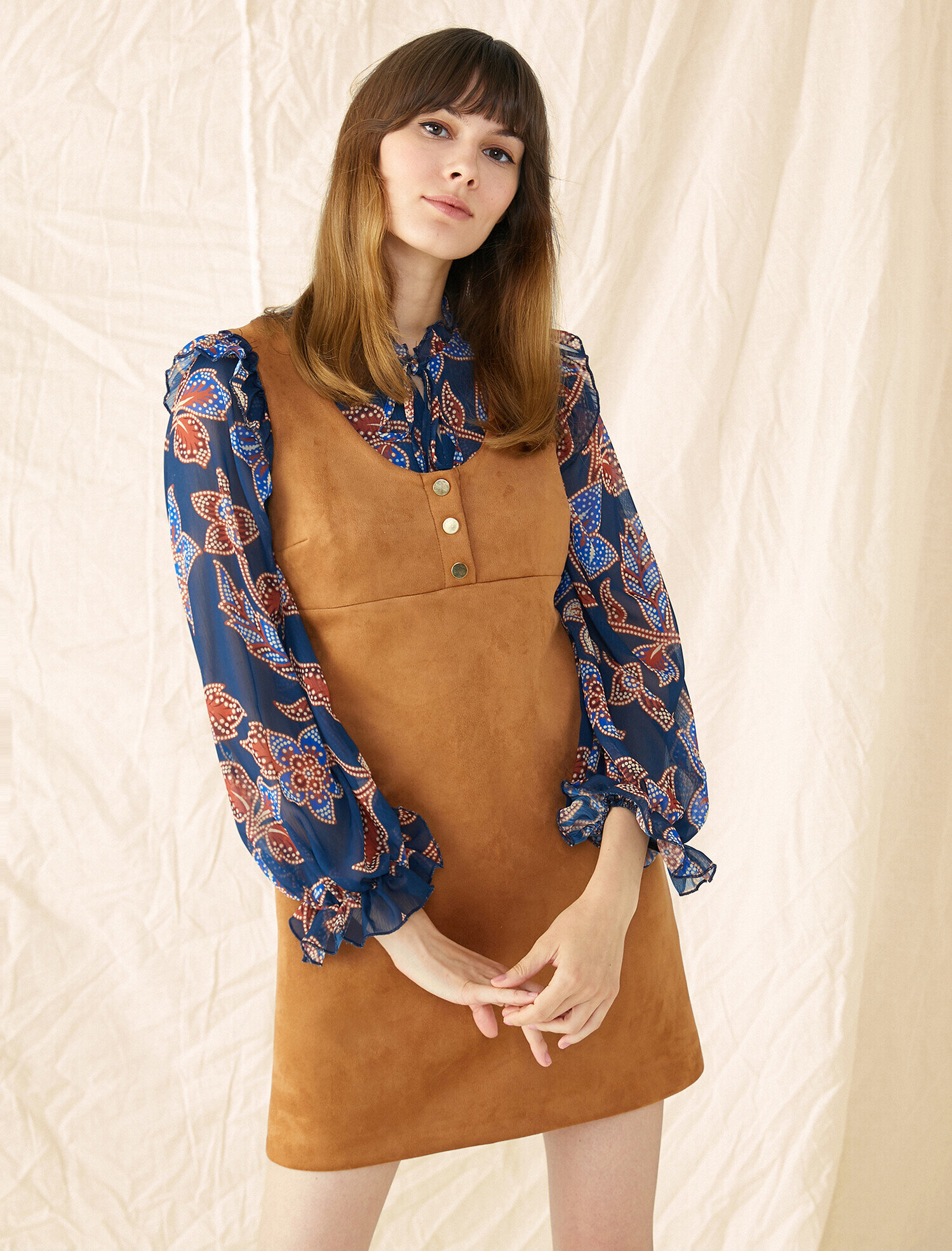   Süet Görünümlü Elbise