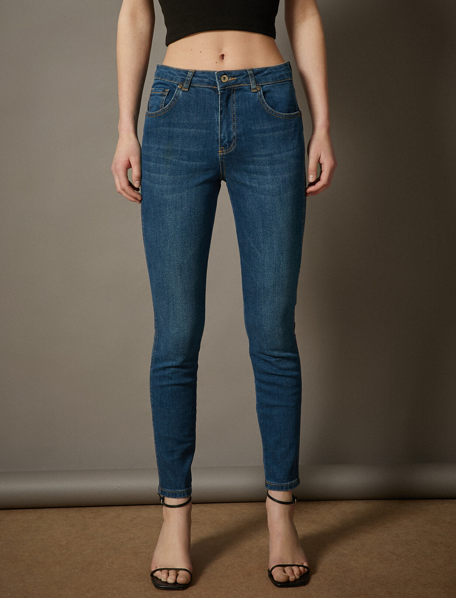 Yüksek Bel Dar Kesim Dar Paça Kot Pantolon - Carmen Jean