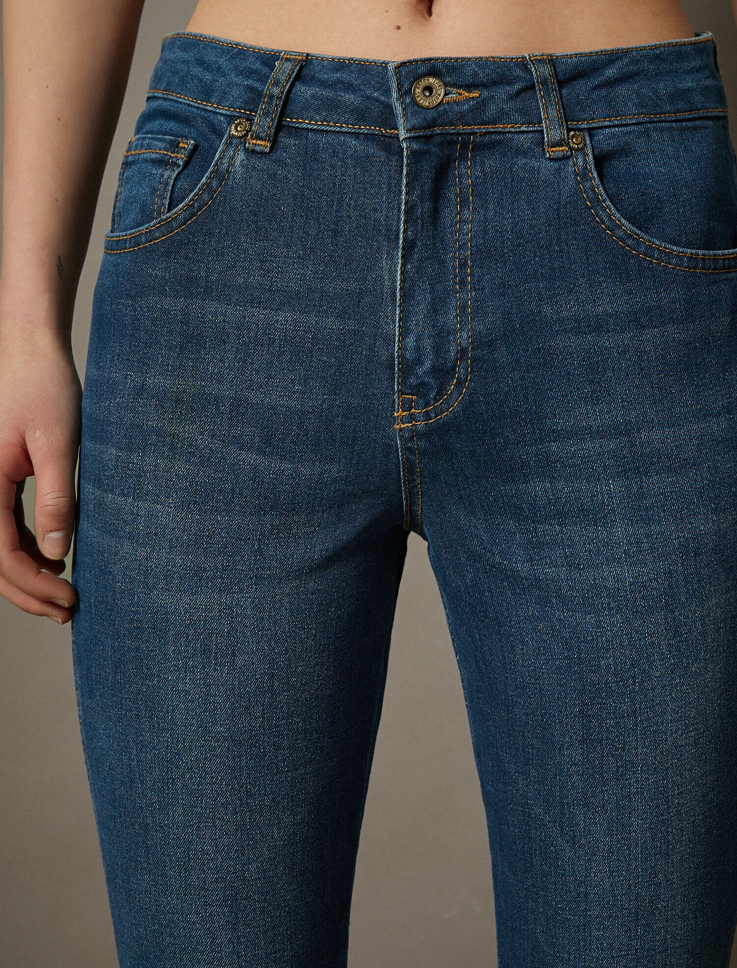 Yüksek Bel Dar Kesim Dar Paça Kot Pantolon - Carmen Jean