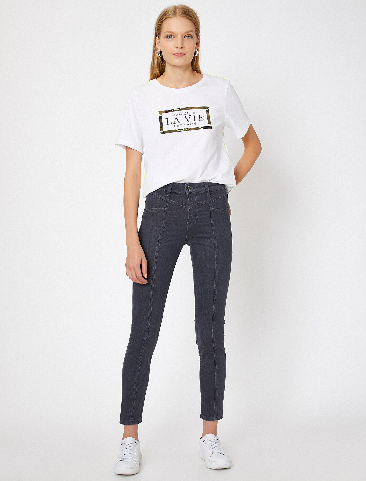   Carmen Jean - Yüksek Bel Dar Kesim Dar Paça Pantolon