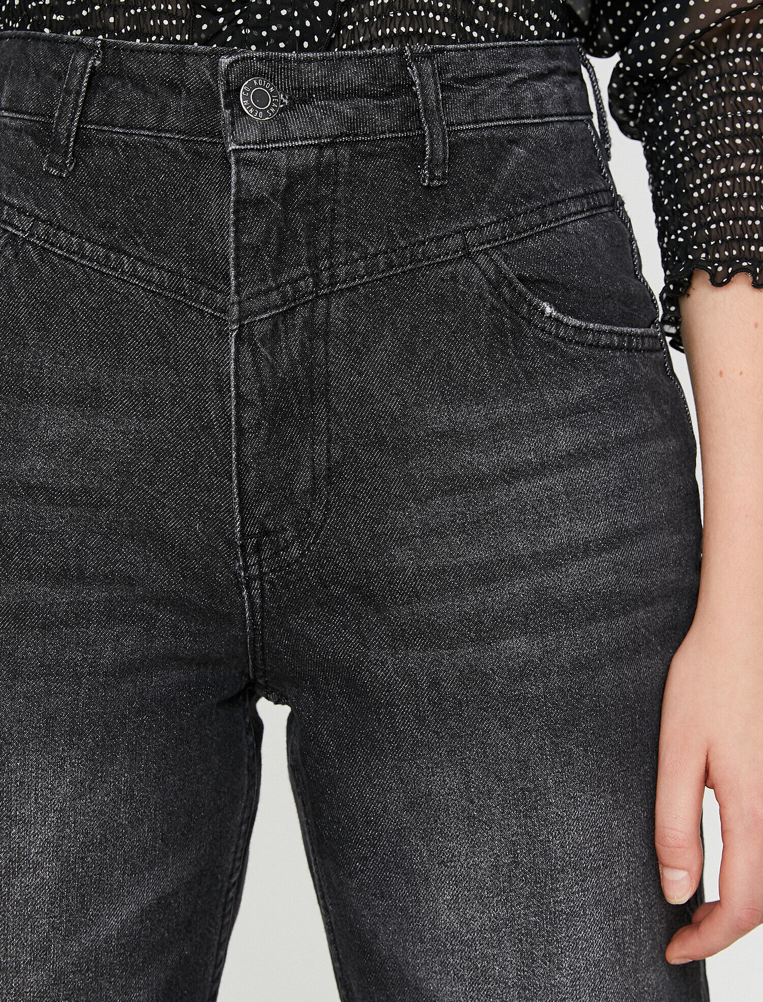   Mom Jean - Yüksek Bel Rahat Kesim Dar Paça Pantolon