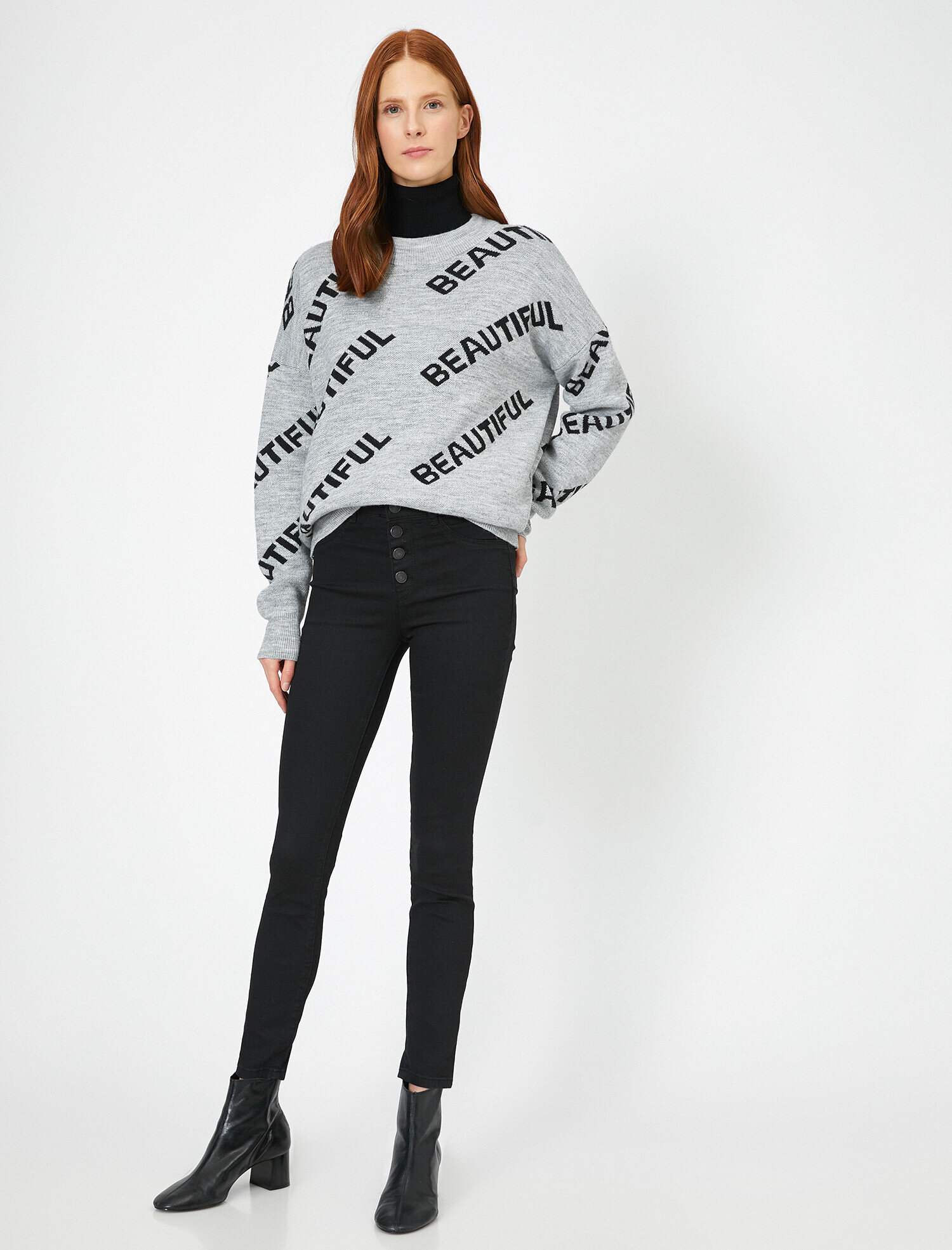   Carmen Jean - Yüksek Bel Dar Kesim Dar Paça Pantolon