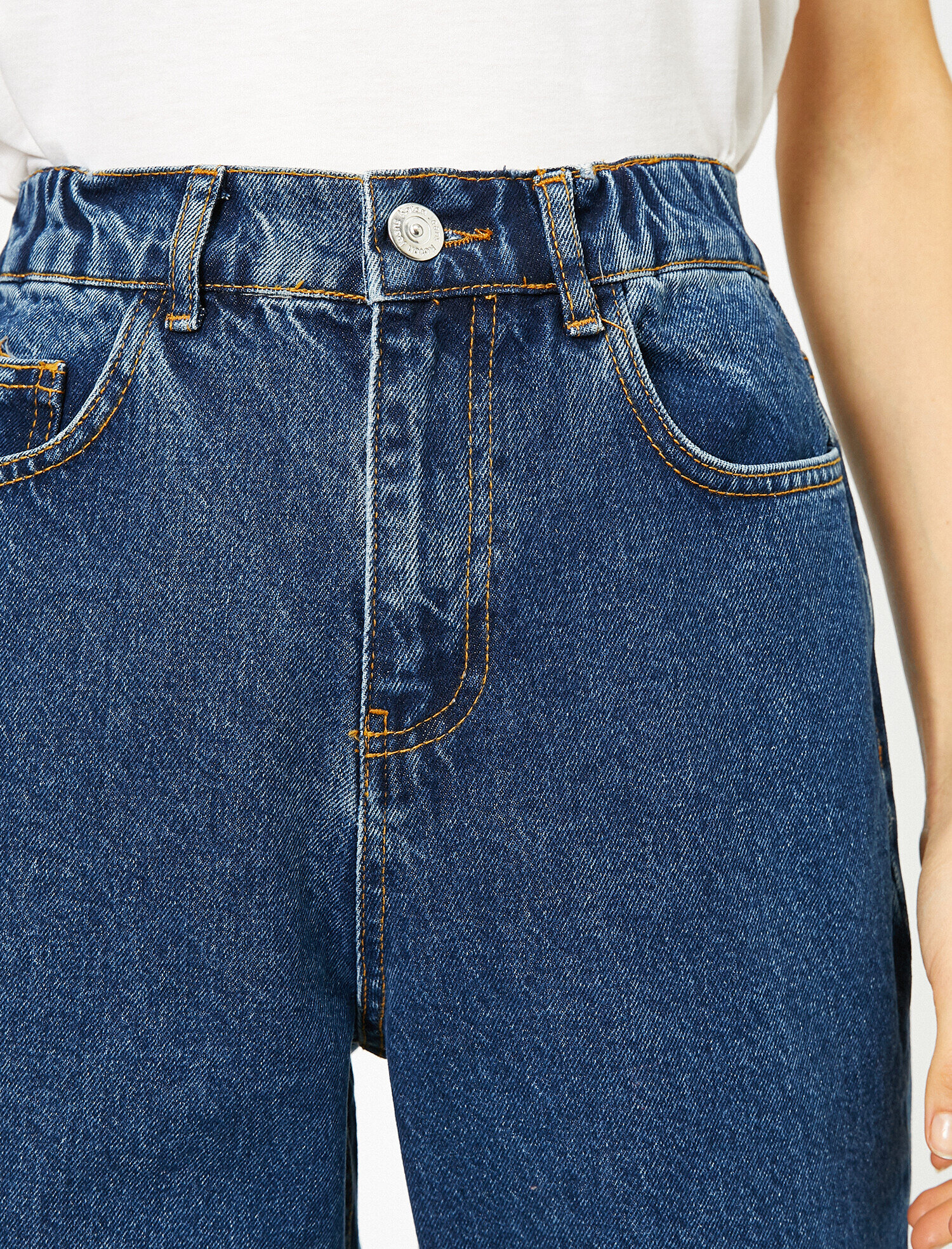   Mom Jean - Yüksek Bel Rahat Kesim Dar Paça Pantolon
