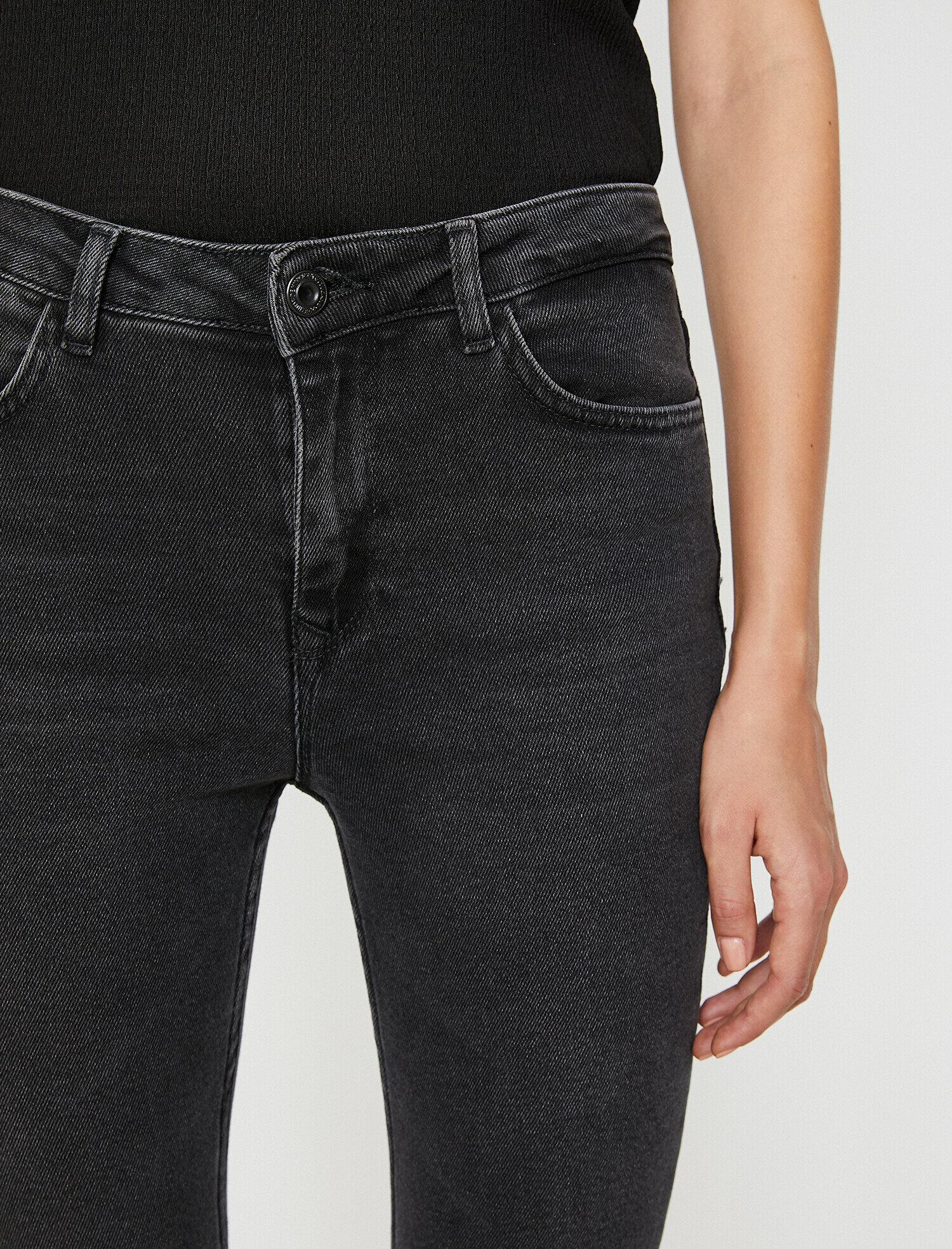   Yüksek Bel Dar Kesim Dar Paça Kot Pantolon - Carmen Jean