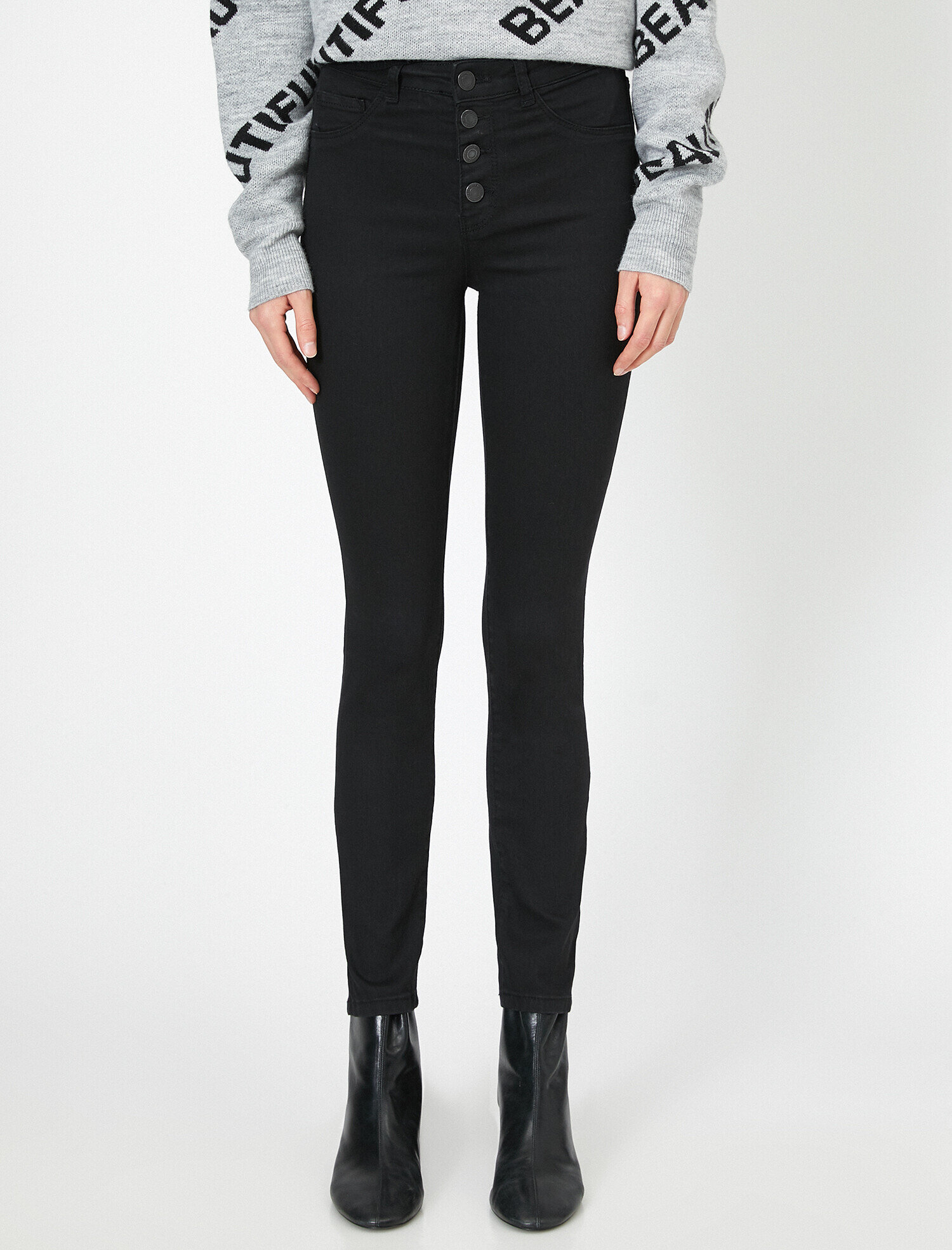   Carmen Jean - Yüksek Bel Dar Kesim Dar Paça Pantolon