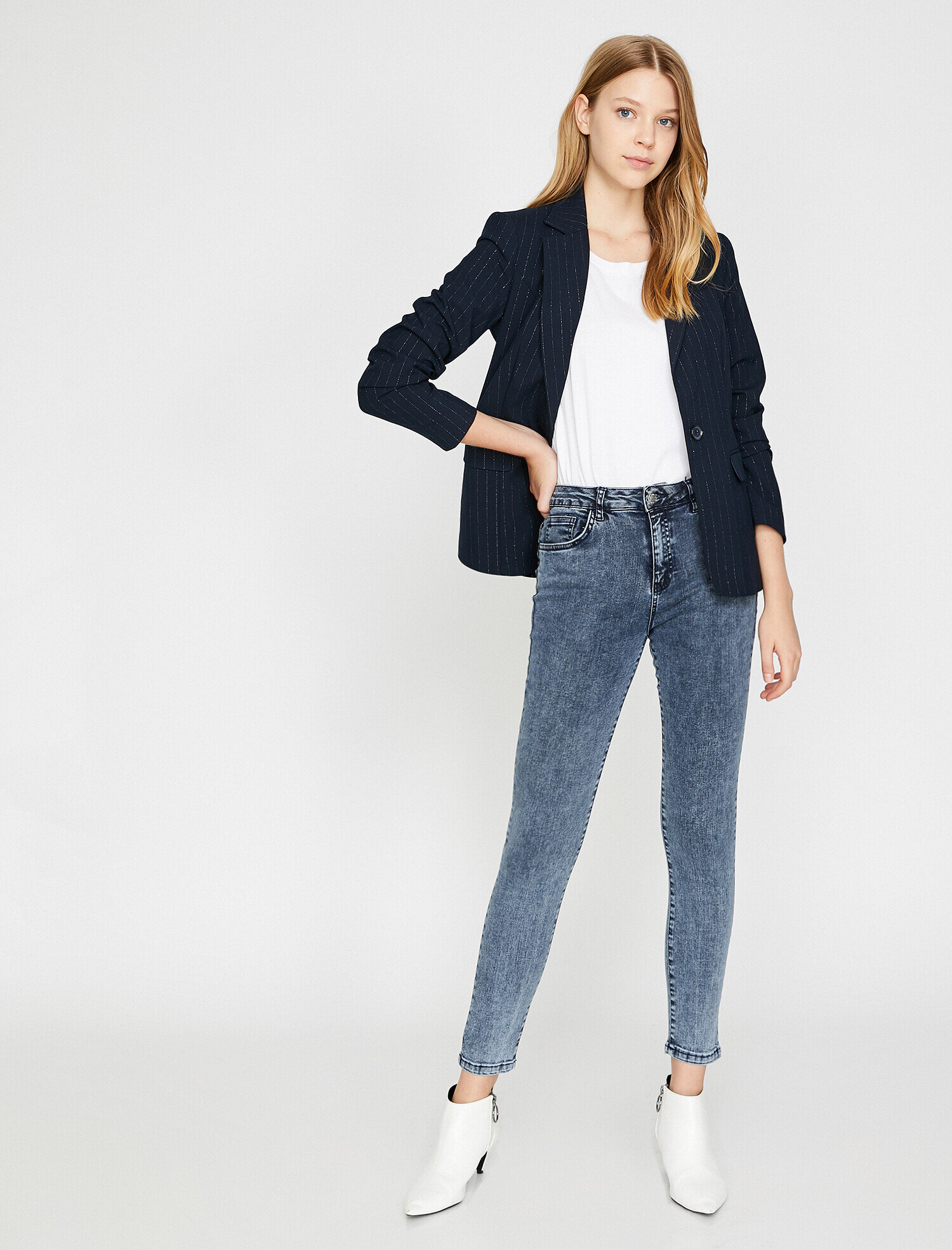   Carmen Jean - Yüksek Bel Dar Kesim Dar Paça Pantolon