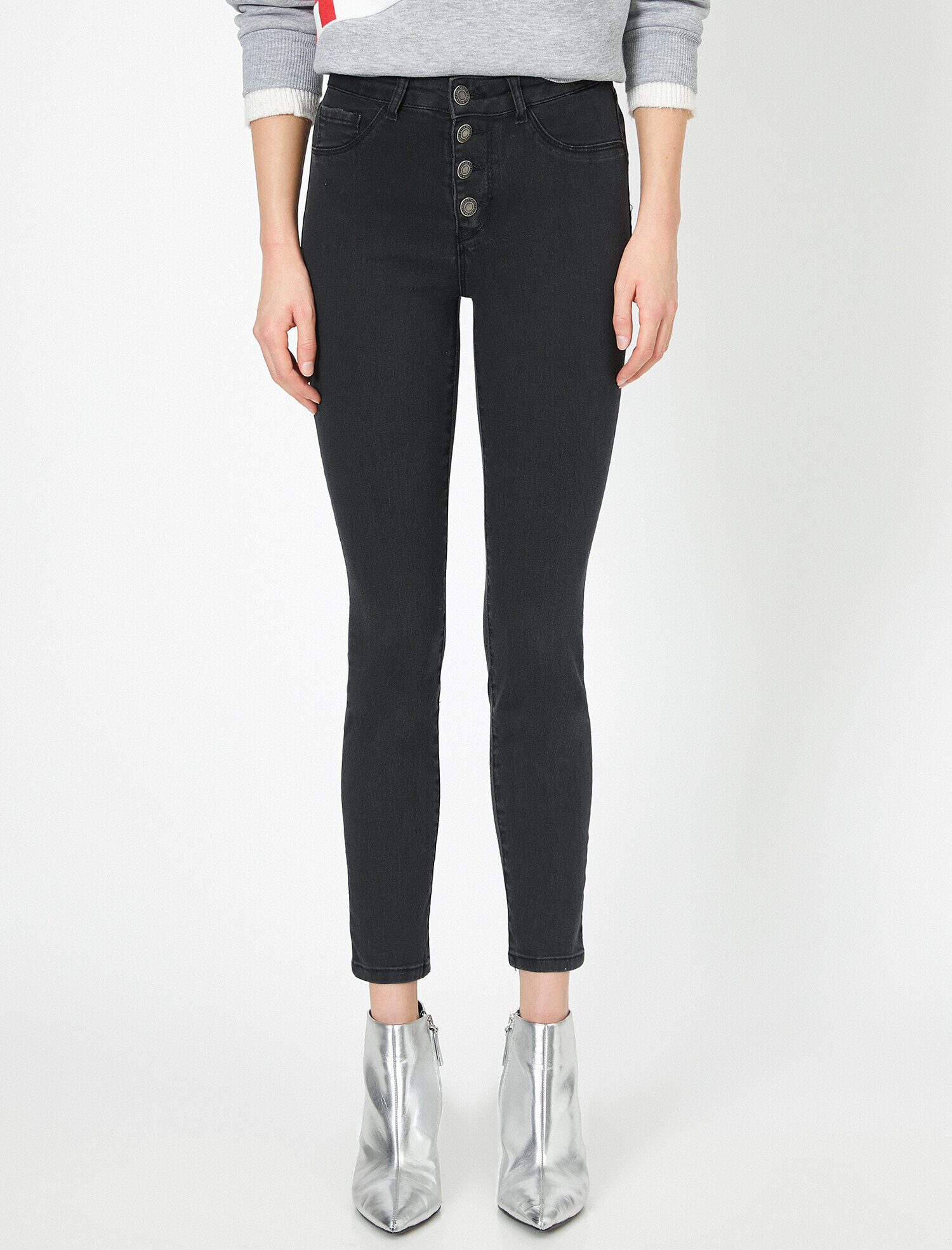   Carmen Jean - Yüksek Bel Dar Kesim Dar Paça Pantolon