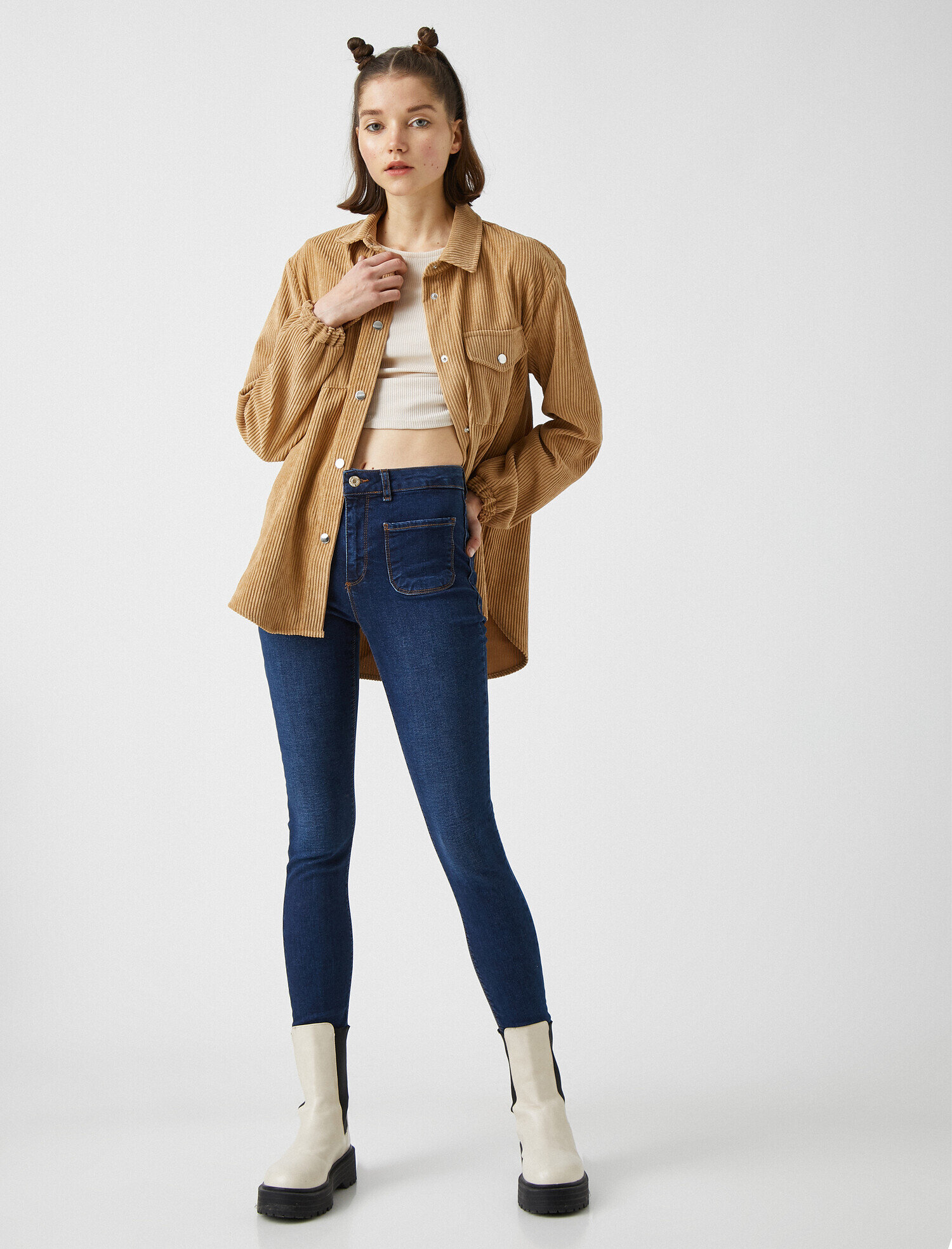   Carmen Jean - Yüksek Bel Dar Kesim Dar Paça Pantolon