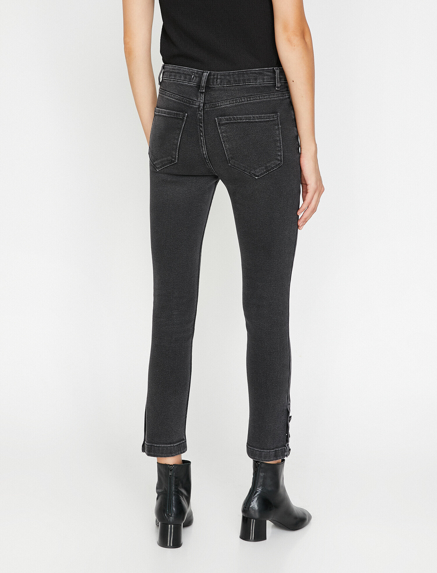   Yüksek Bel Dar Kesim Dar Paça Kot Pantolon - Carmen Jean