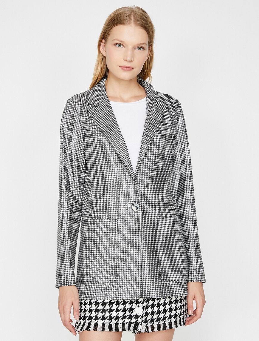   Cep Detaylı Blazer Ceket