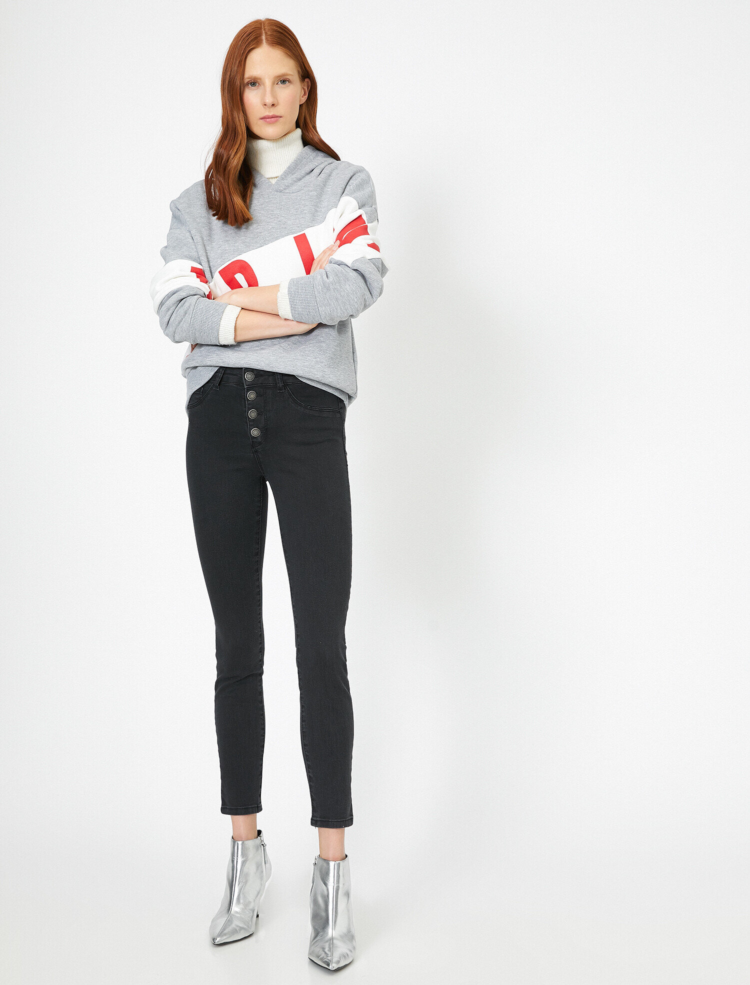   Carmen Jean - Yüksek Bel Dar Kesim Dar Paça Pantolon