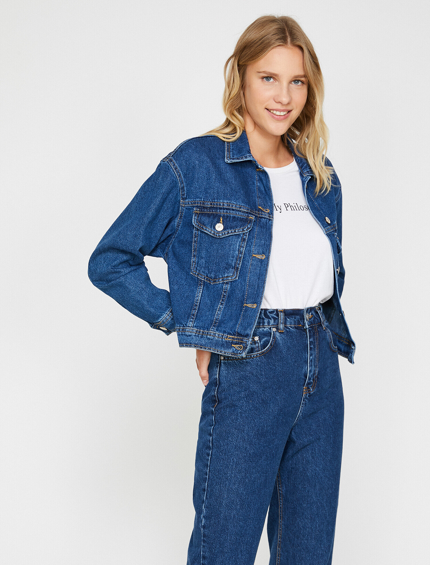   Klasik Yaka Jean Ceket