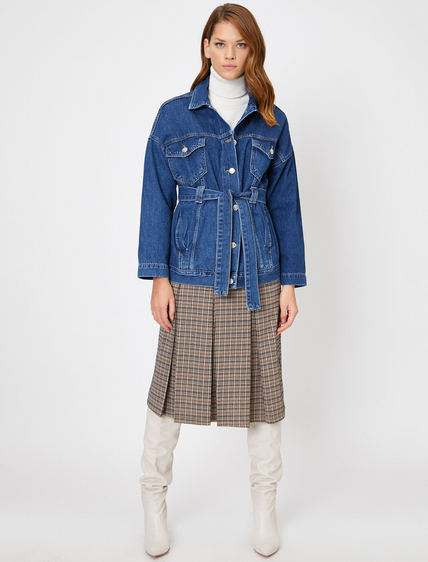   Skirtly Yours Styled by Melis Ağazat - Cep Detaylı Jean Ceket