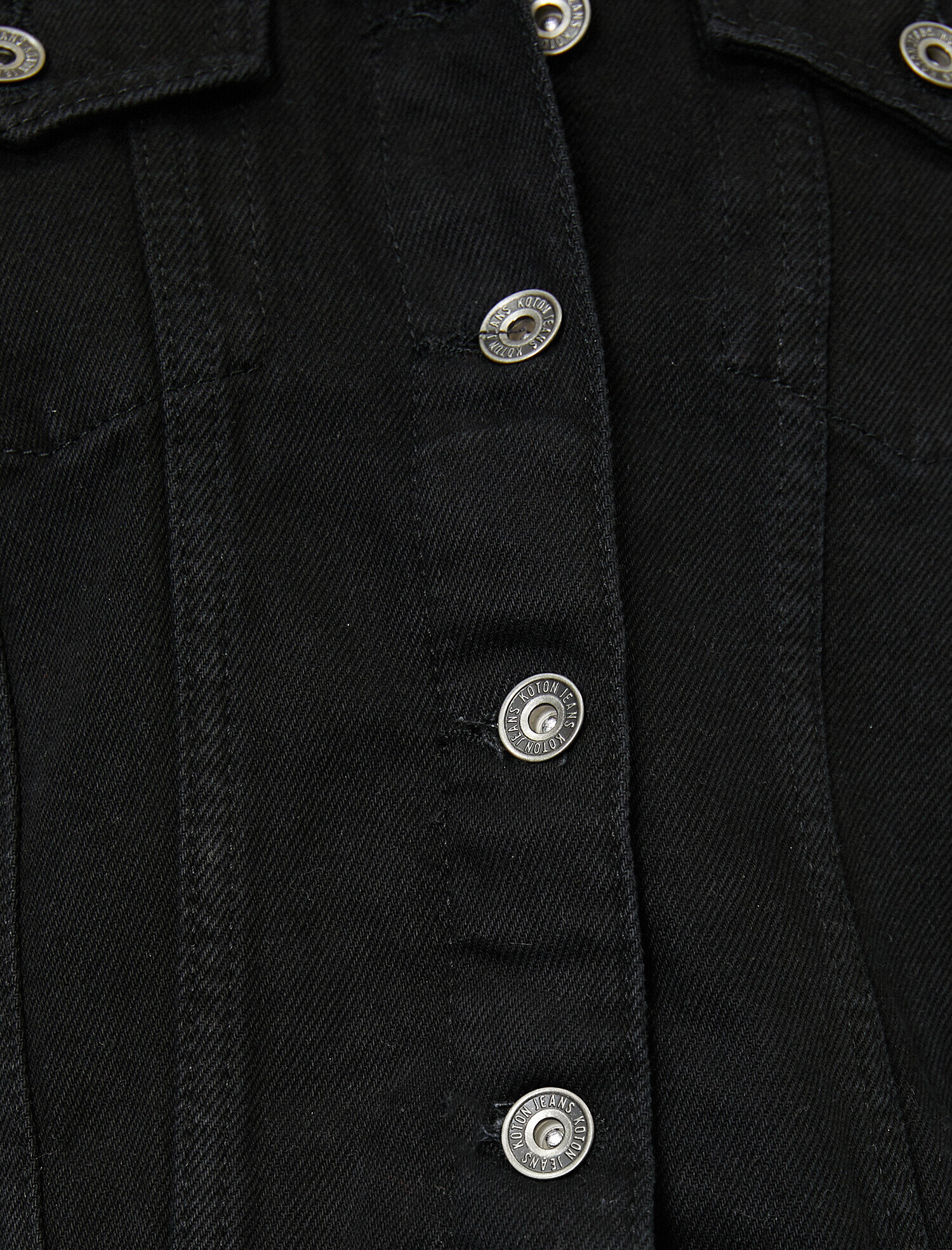   Düğme Detaylı Jean Ceket