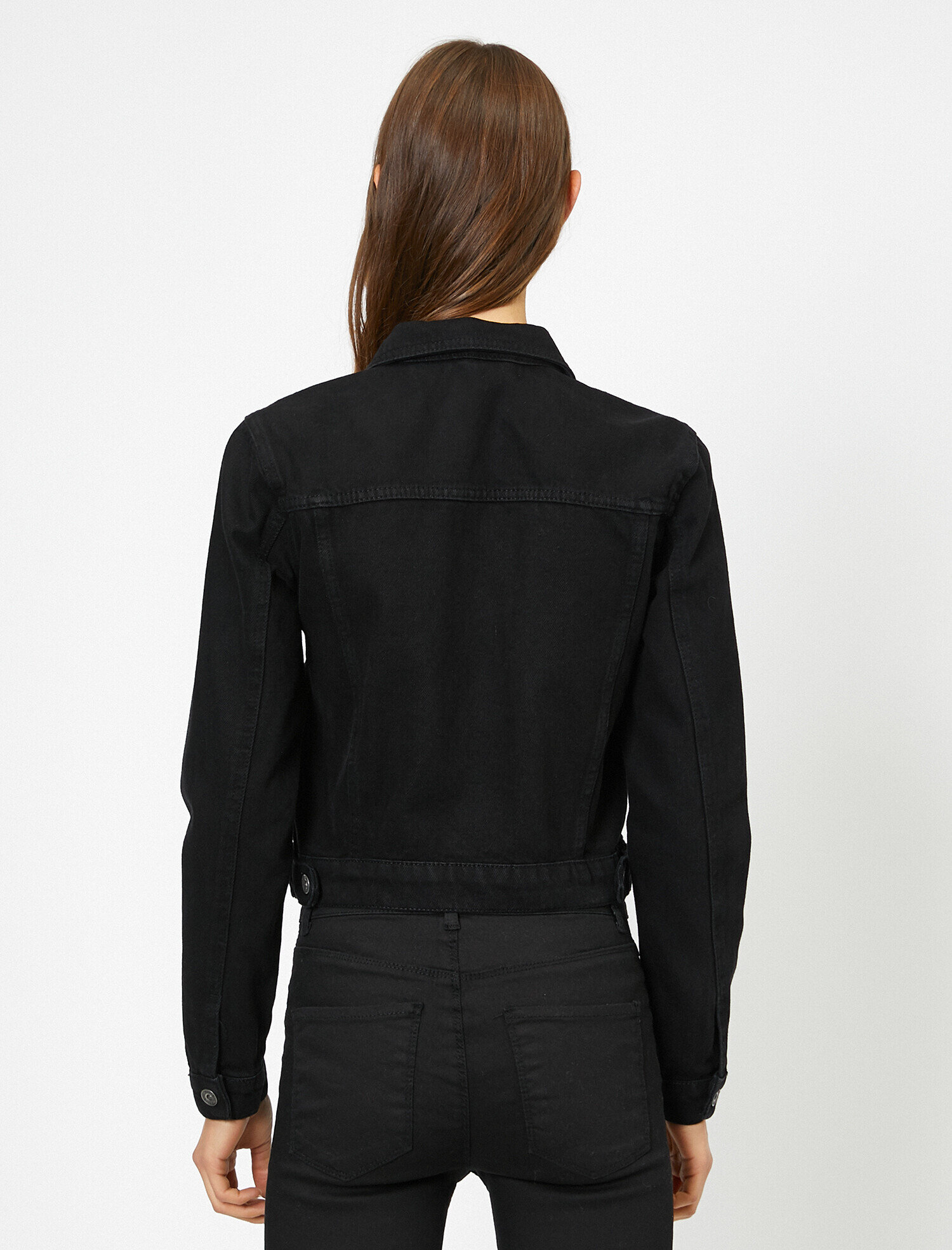   Düğme Detaylı Jean Ceket