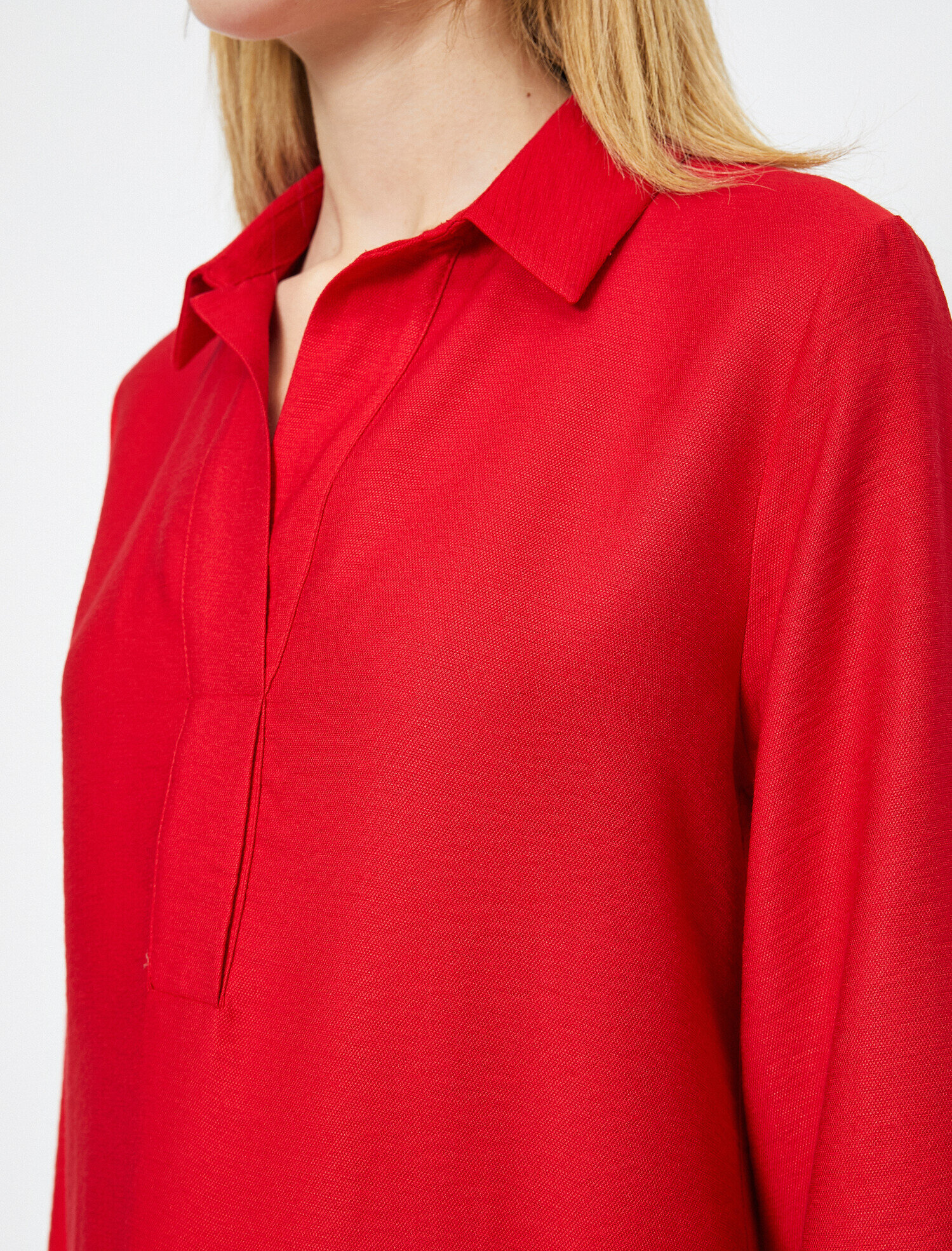   Gömlek Yaka Uzun Kollu Tunik