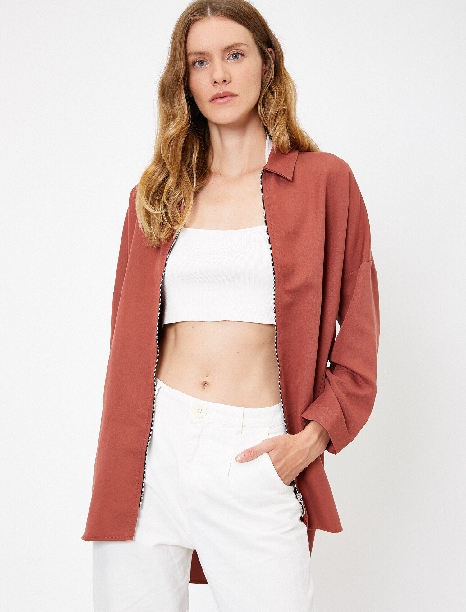   Fermuar Detaylı Tunik