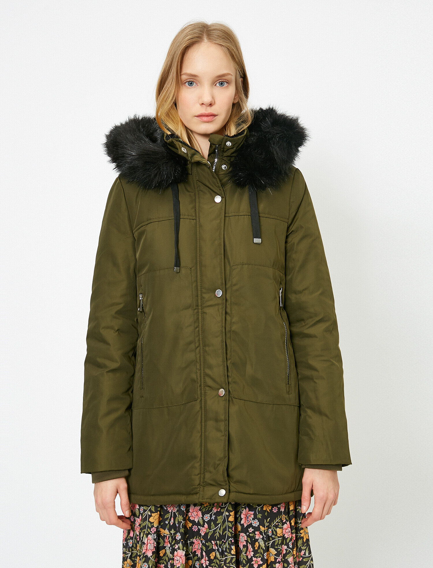 Suni Kürk Kapüşonlu Parka