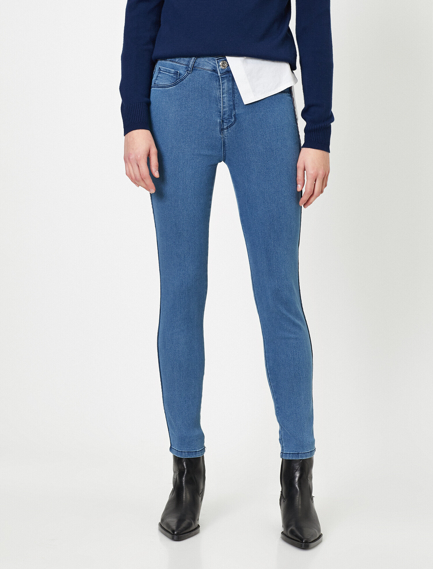   Yüksek Bel Dar Kesim Dar Paça Kot Pantolon - Carmen Jean