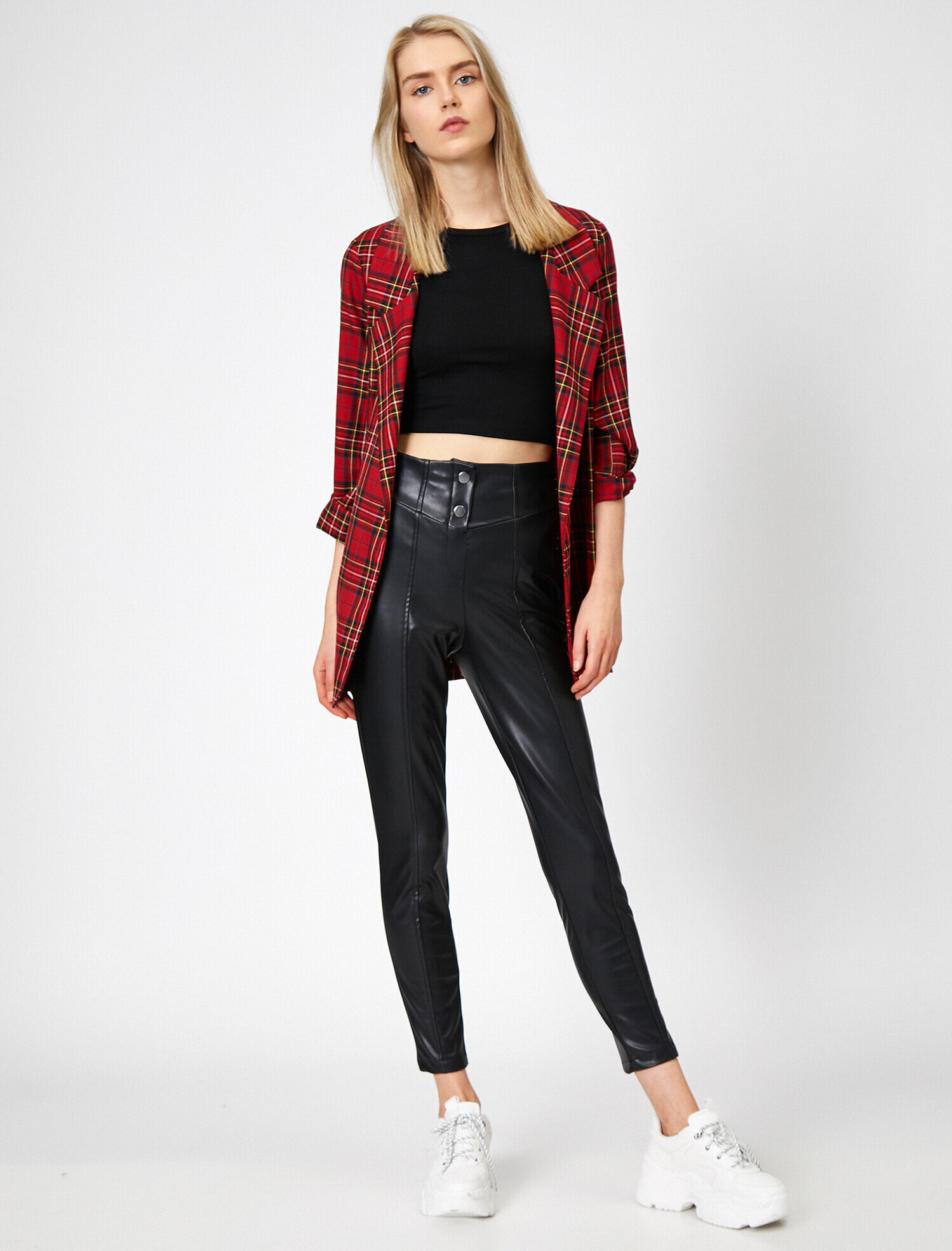   Düğme Detaylı Tayt