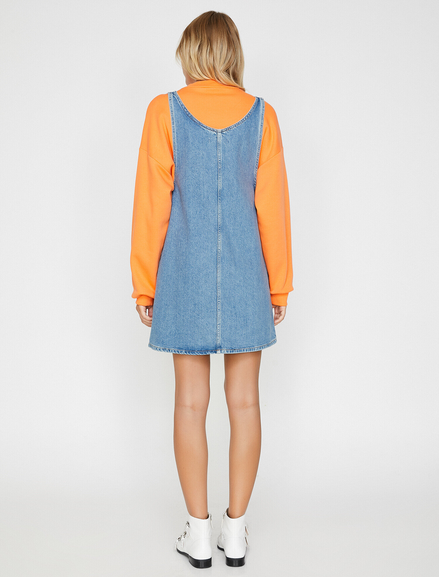 Cep Detaylı Jean Elbise